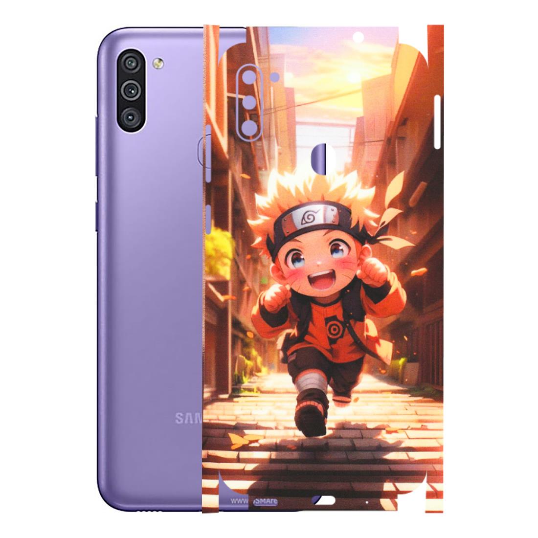 Samsung M/F/Note/Flip and C Phone Skins (All Models) - Naruto Cute Toon Running - Matte Finish (M-04) Samsung Galaxy M11