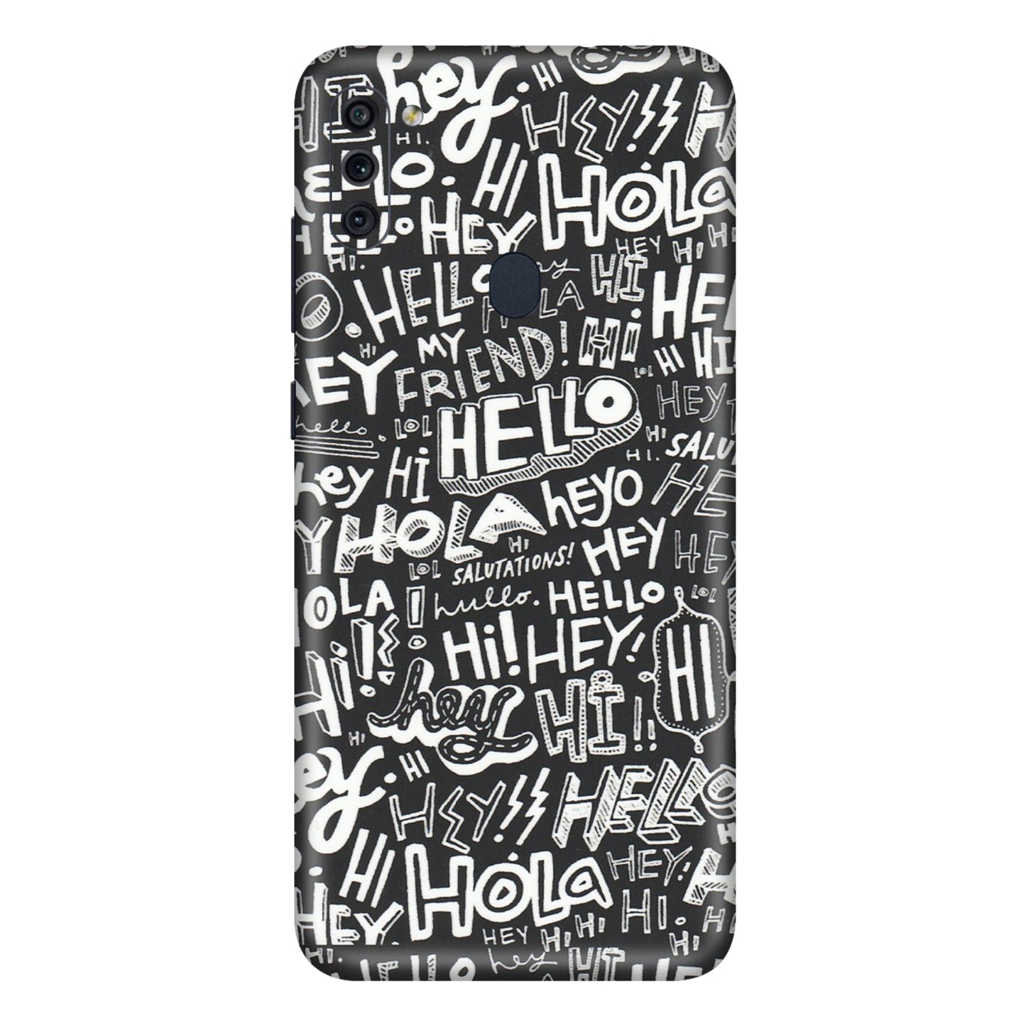Samsung M/F/Note/Flip and C Phone Skins (All Models) - Hi Hello Doodles - Matte Finish (M-25) Samsung Galaxy M11
