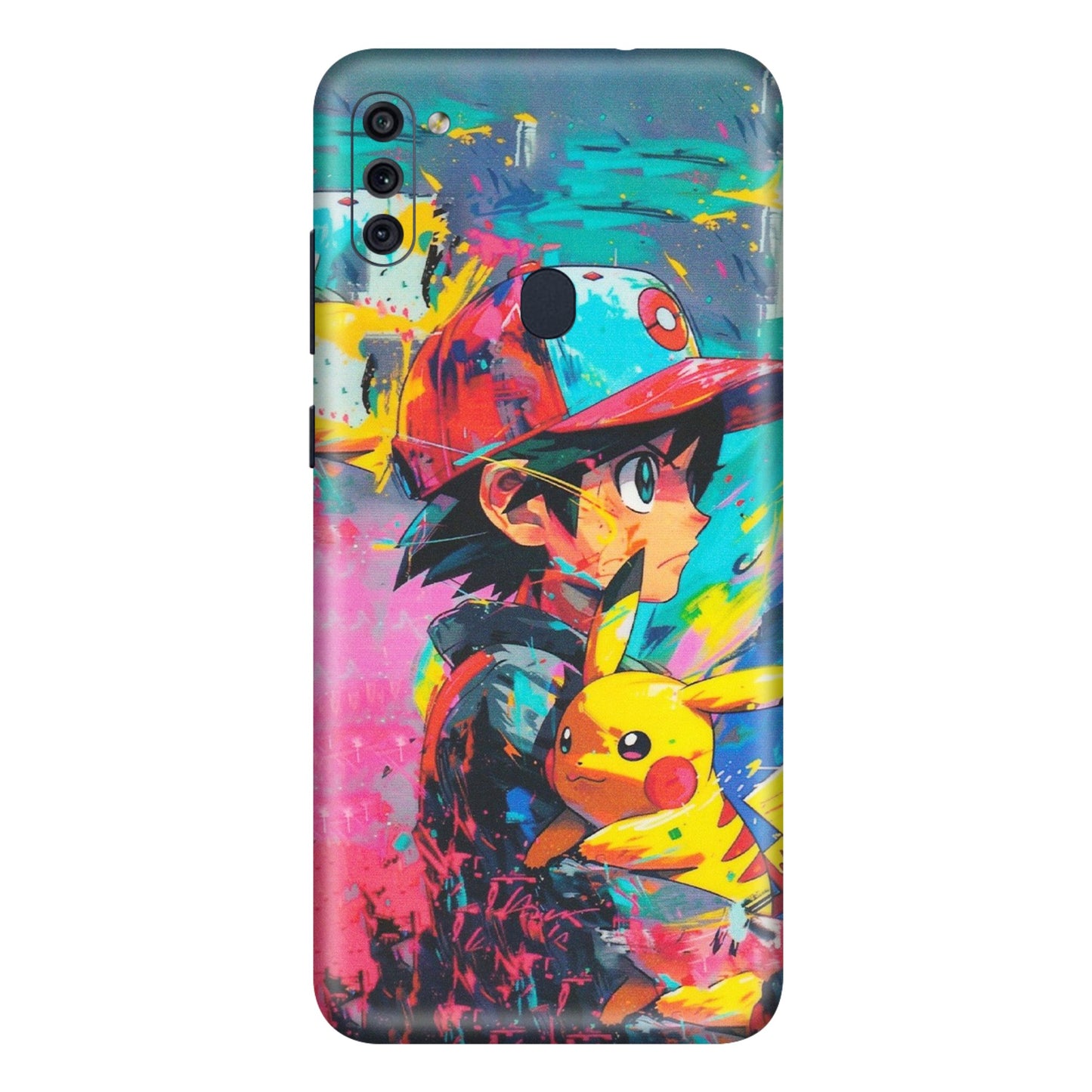Samsung M/F/Note/Flip and C Phone Skins (All Models) - Ash & Pikachu - Matte Finish (M-26) Samsung Galaxy M11