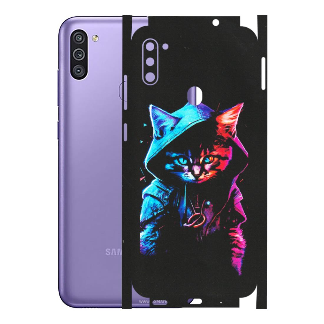 Samsung M/F/Note/Flip and C Phone Skins (All Models) - Cyberpunk Cat - Matte Finish (M-45) Samsung Galaxy M11