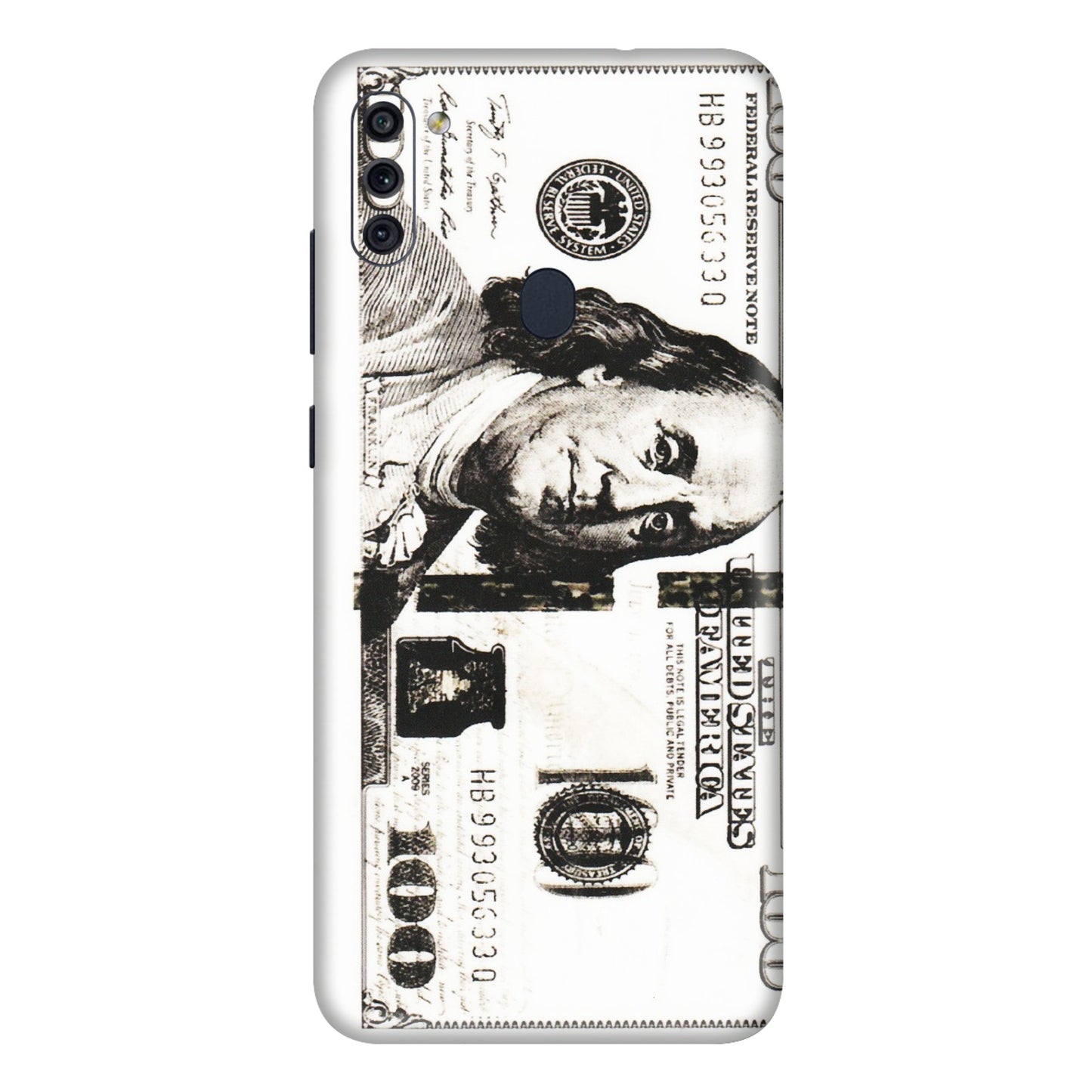 Samsung M/F/Note/Flip and C Phone Skins (All Models) - 100 Dollar Currency - Transparent Finish (T-01) Samsung Galaxy M11