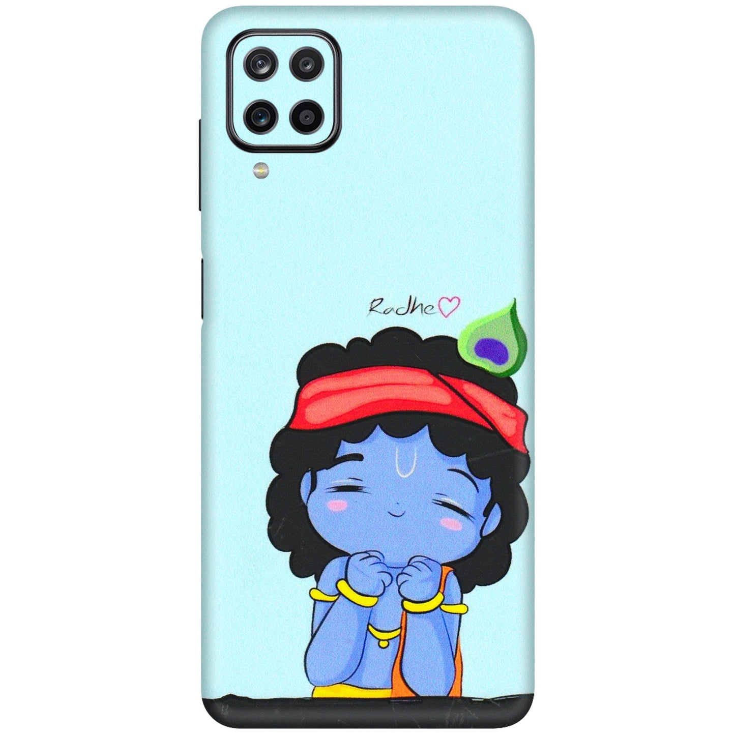 Samsung M/F/Note/Flip and C Phone Skins (All Models) - Radhe Radhe Cute Toon - 3D Embossed Finish (L-05) Samsung Galaxy M12