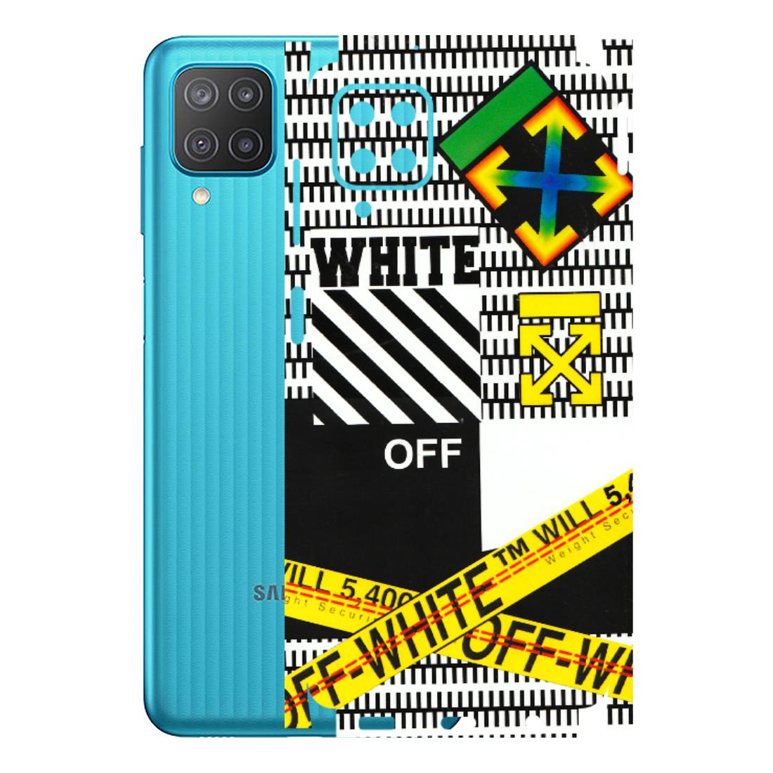 Samsung M/F/Note/Flip and C Phone Skins (All Models) - White Off Abstract - 3D Embossed Finish (L-172) Samsung Galaxy M12