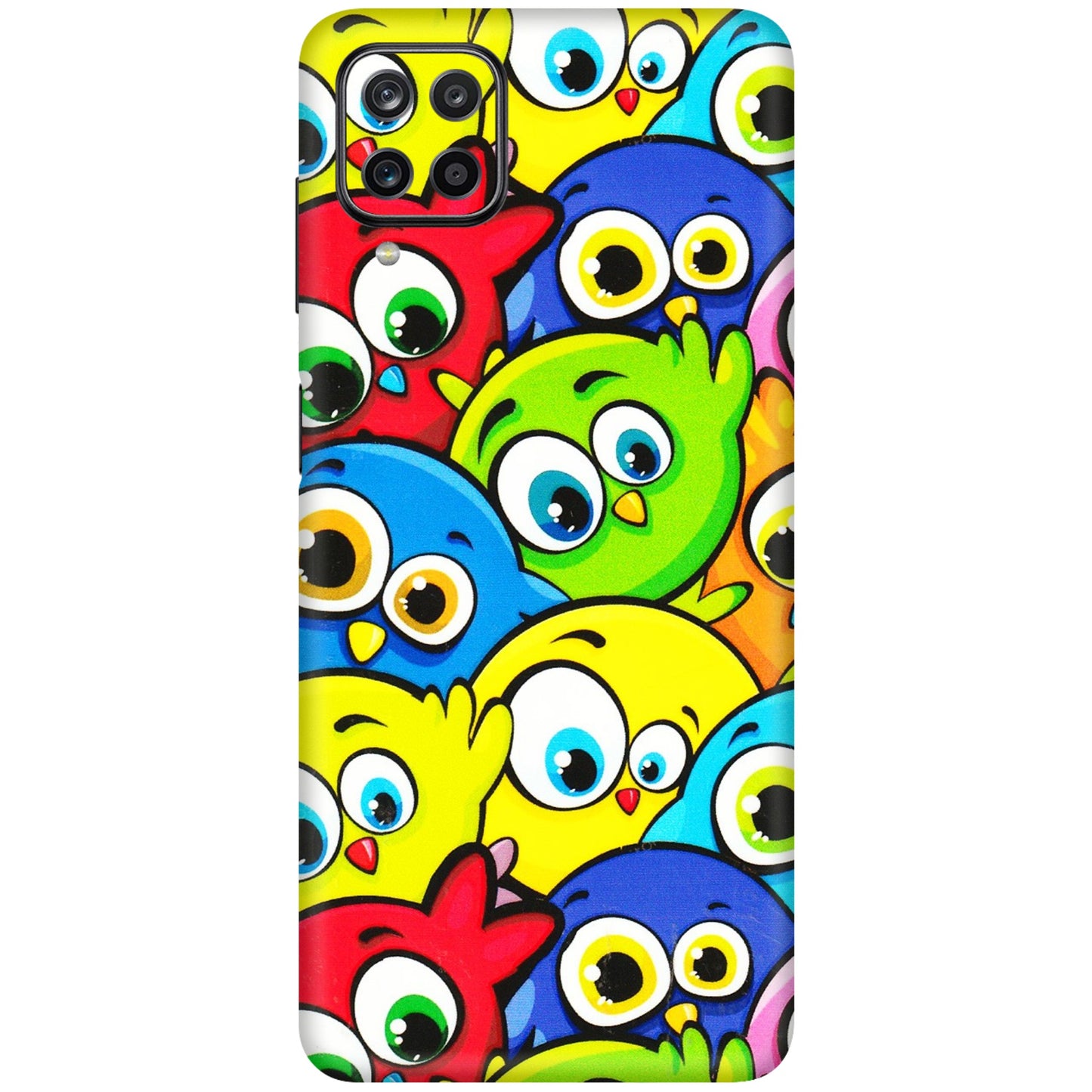 Samsung M/F/Note/Flip and C Phone Skins (All Models) - Cute Fluffy Birds - 3D Embossed Finish (L-213) Samsung Galaxy M12