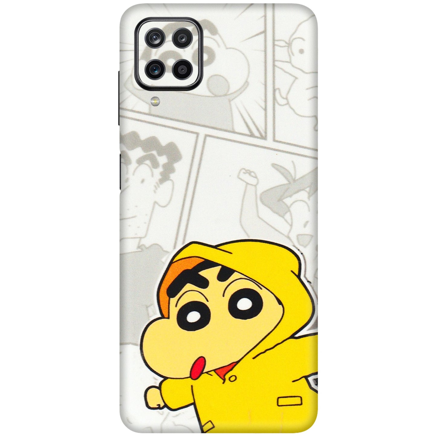 Samsung M/F/Note/Flip and C Phone Skins (All Models) - Yellow Shinchan Comic - 3D Embossed Finish (L-246) Samsung Galaxy M12