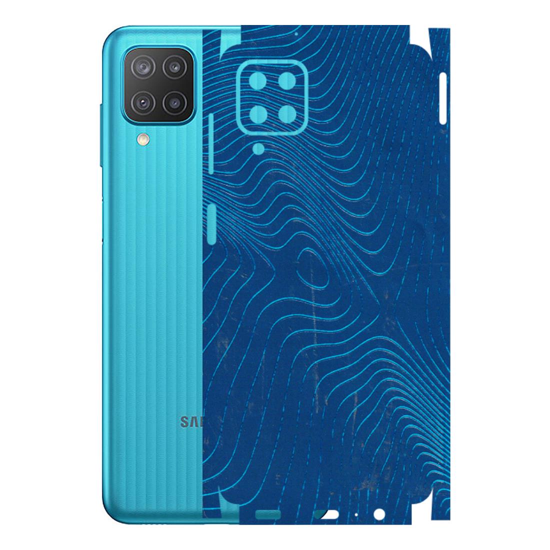 Samsung M/F/Note/Flip and C Phone Skins (All Models) - Abstract Blue Line Map - 3D Embossed Finish (L-272) Samsung Galaxy M12