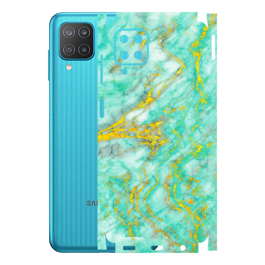 Samsung M/F/Note/Flip and C Phone Skins (All Models) - Green And Gold Marble Feel - Matte Finish (M-16) Samsung Galaxy M12