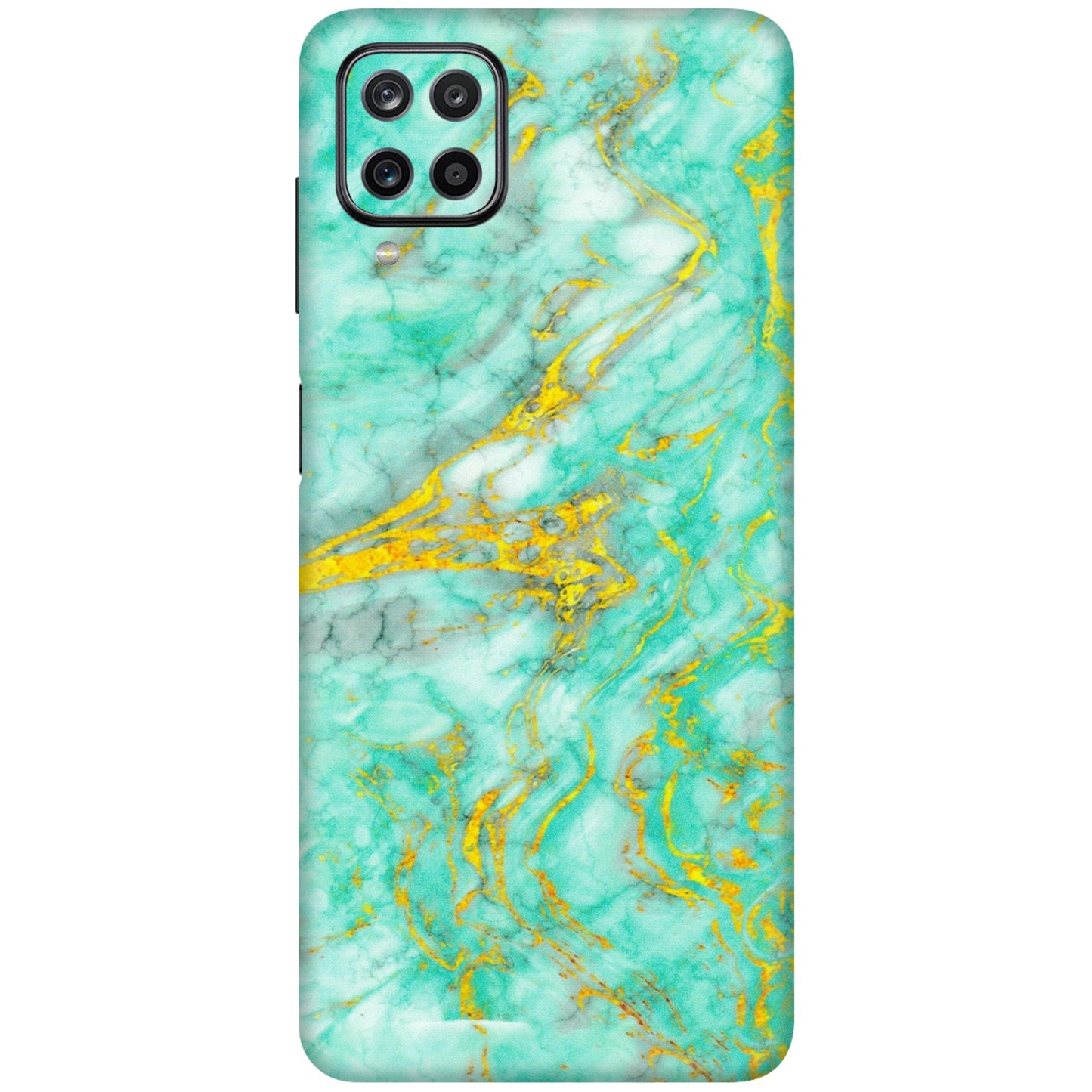 Samsung M/F/Note/Flip and C Phone Skins (All Models) - Green And Gold Marble Feel - Matte Finish (M-16) Samsung Galaxy M12