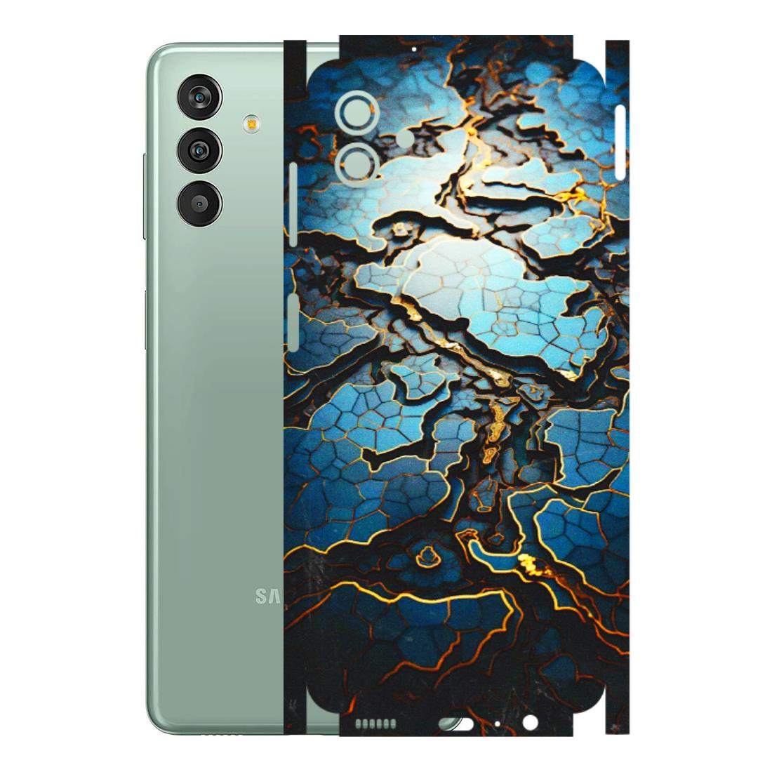 Samsung M/F/Note/Flip and C Phone Skins (All Models) - Blue Gold Abstract - 3D Embossed Finish (L-11) Samsung Galaxy M13 (5G)