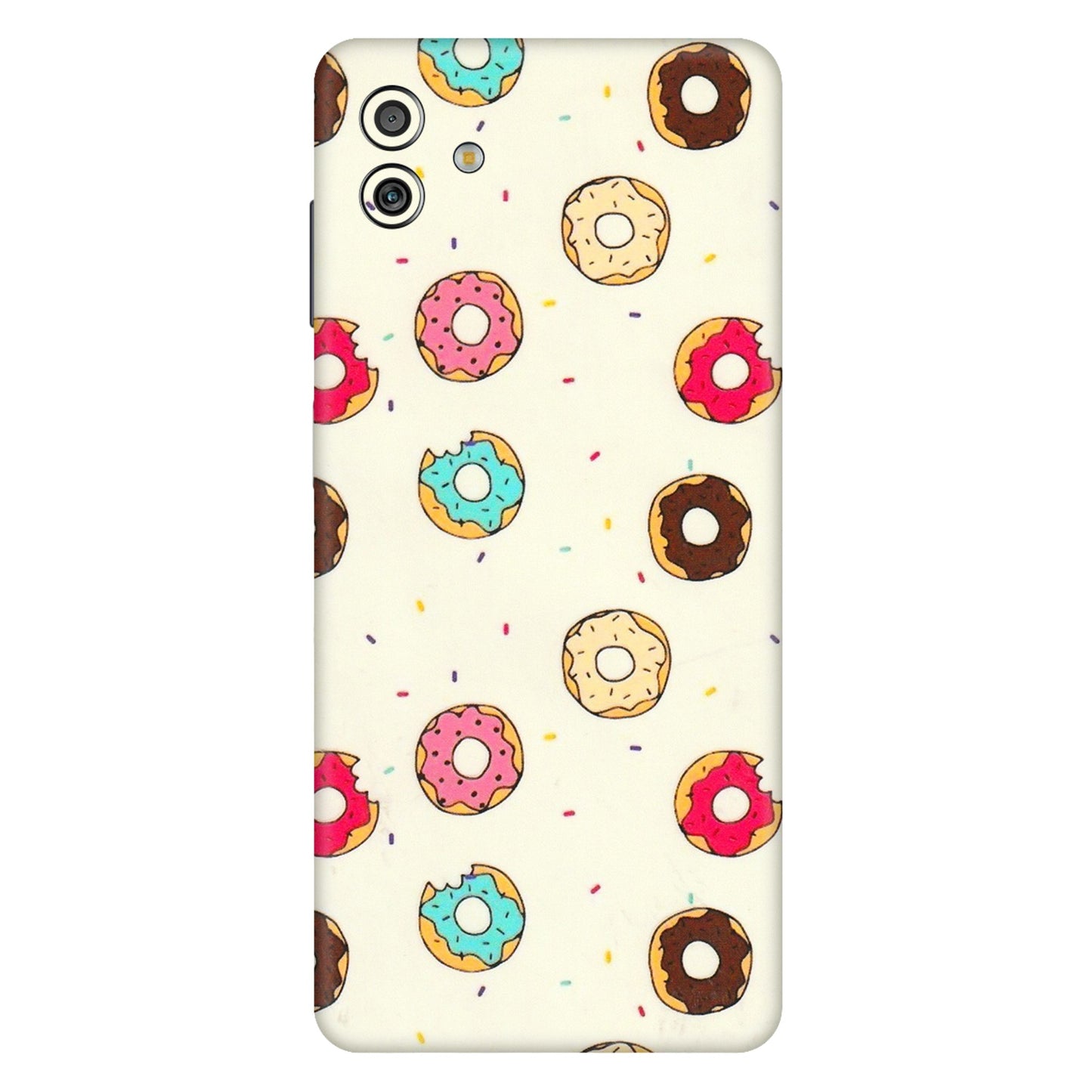 Samsung M/F/Note/Flip and C Phone Skins (All Models) - Mini Donuts Doodle Art - 3D Embossed Finish (L-122) Samsung Galaxy M13 (5G)