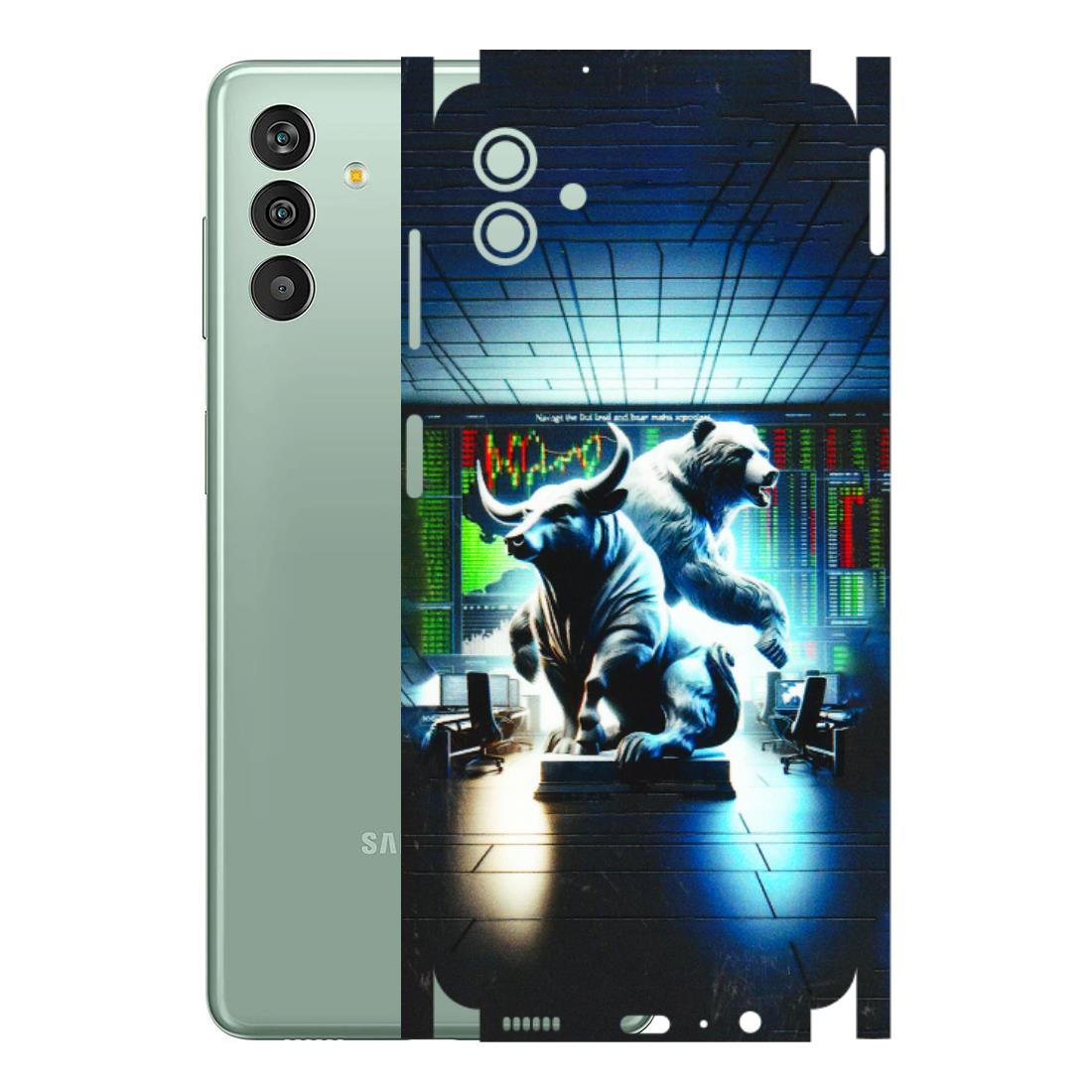 Samsung M/F/Note/Flip and C Phone Skins (All Models) - Stock Market Sensex Bear vs Bulls - 3D Embossed Finish (L-15) Samsung Galaxy M13 (5G)