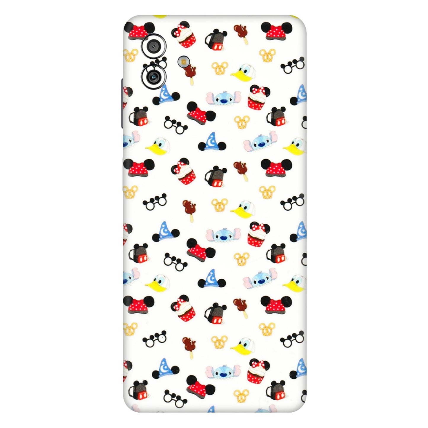 Samsung M/F/Note/Flip and C Phone Skins (All Models) - Minnie Mouse & Donald Doodles s - 3D Embossed Finish (L-194) Samsung Galaxy M13 (5G)