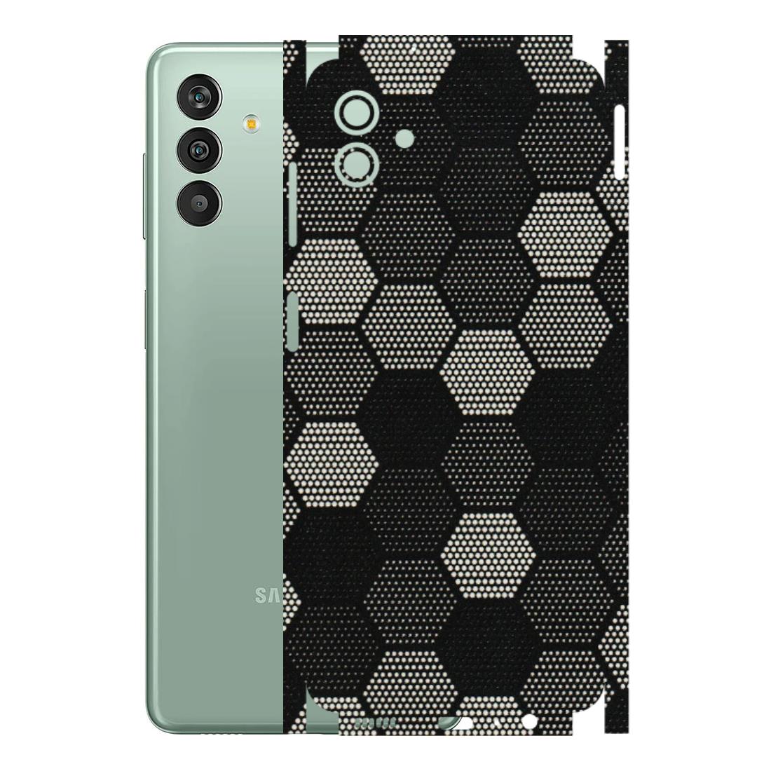 Samsung M/F/Note/Flip and C Phone Skins (All Models) - Black & White Dotted Honeycomb Texture - 3D Embossed Finish (L-202) Samsung Galaxy M13 (5G)