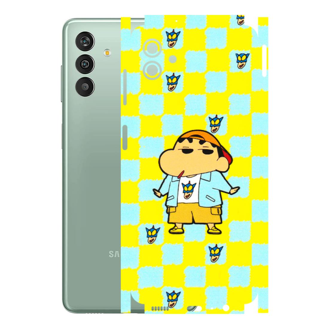 Samsung M/F/Note/Flip and C Phone Skins (All Models) - Yellow Blue Shinchan Cute - 3D Embossed Finish (L-221) Samsung Galaxy M13 (5G)