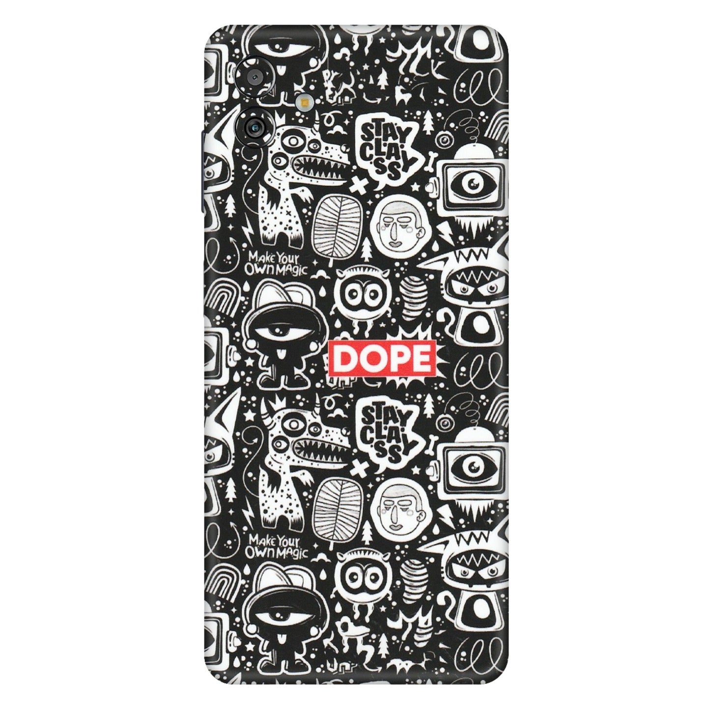 Samsung M/F/Note/Flip and C Phone Skins (All Models) - Dope Stay Classy Black Doodles - Matte Finish (M-126) Samsung Galaxy M13 (5G)