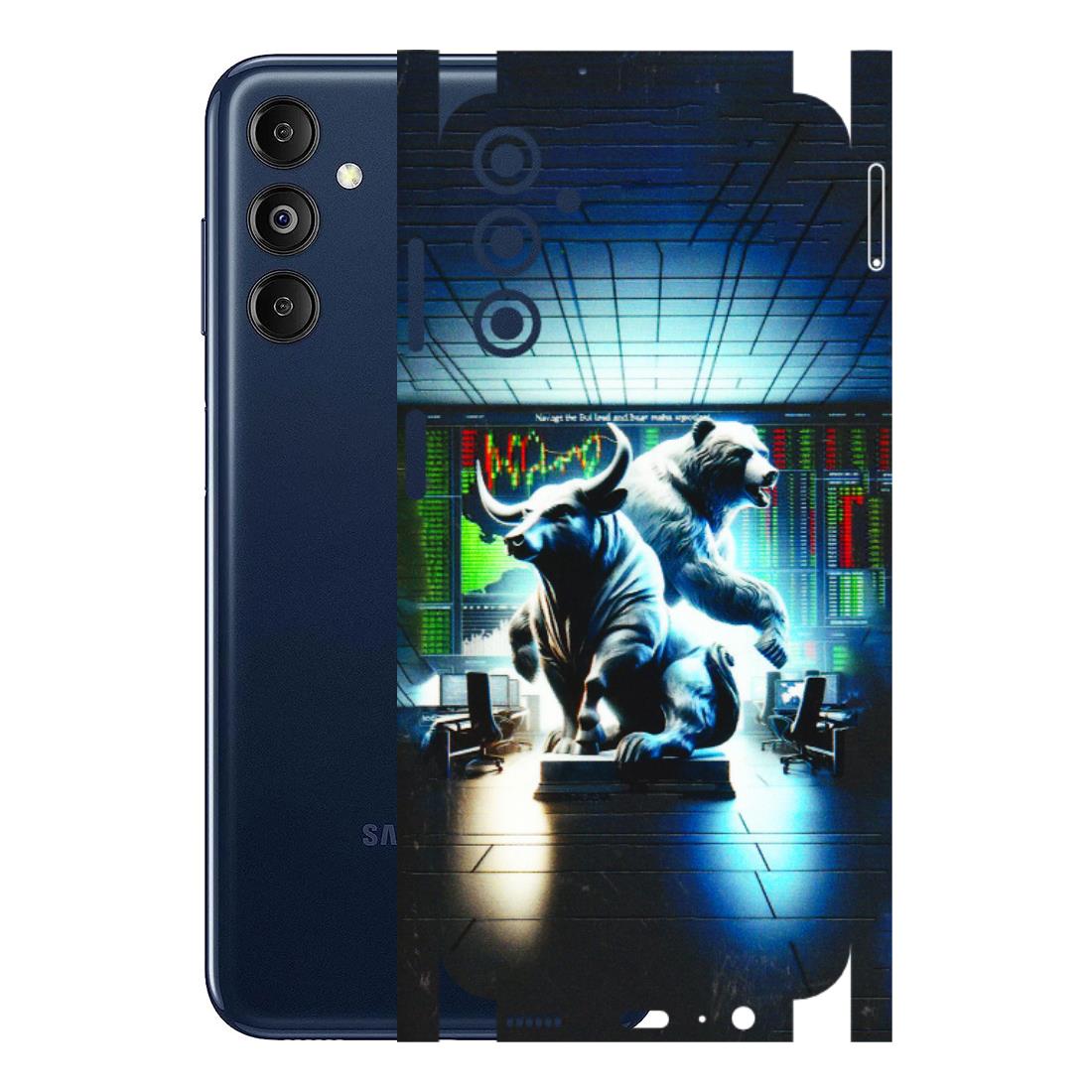 Samsung M/F/Note/Flip and C Phone Skins (All Models) - Stock Market Sensex Bear vs Bulls - 3D Embossed Finish (L-15) Samsung Galaxy M14 (5G)