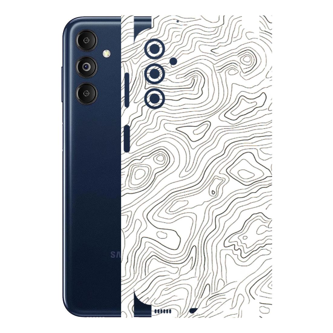 Samsung M/F/Note/Flip and C Phone Skins (All Models) - White Black Swirls - 3D Embossed Finish (L-219) Samsung Galaxy M14 (5G)