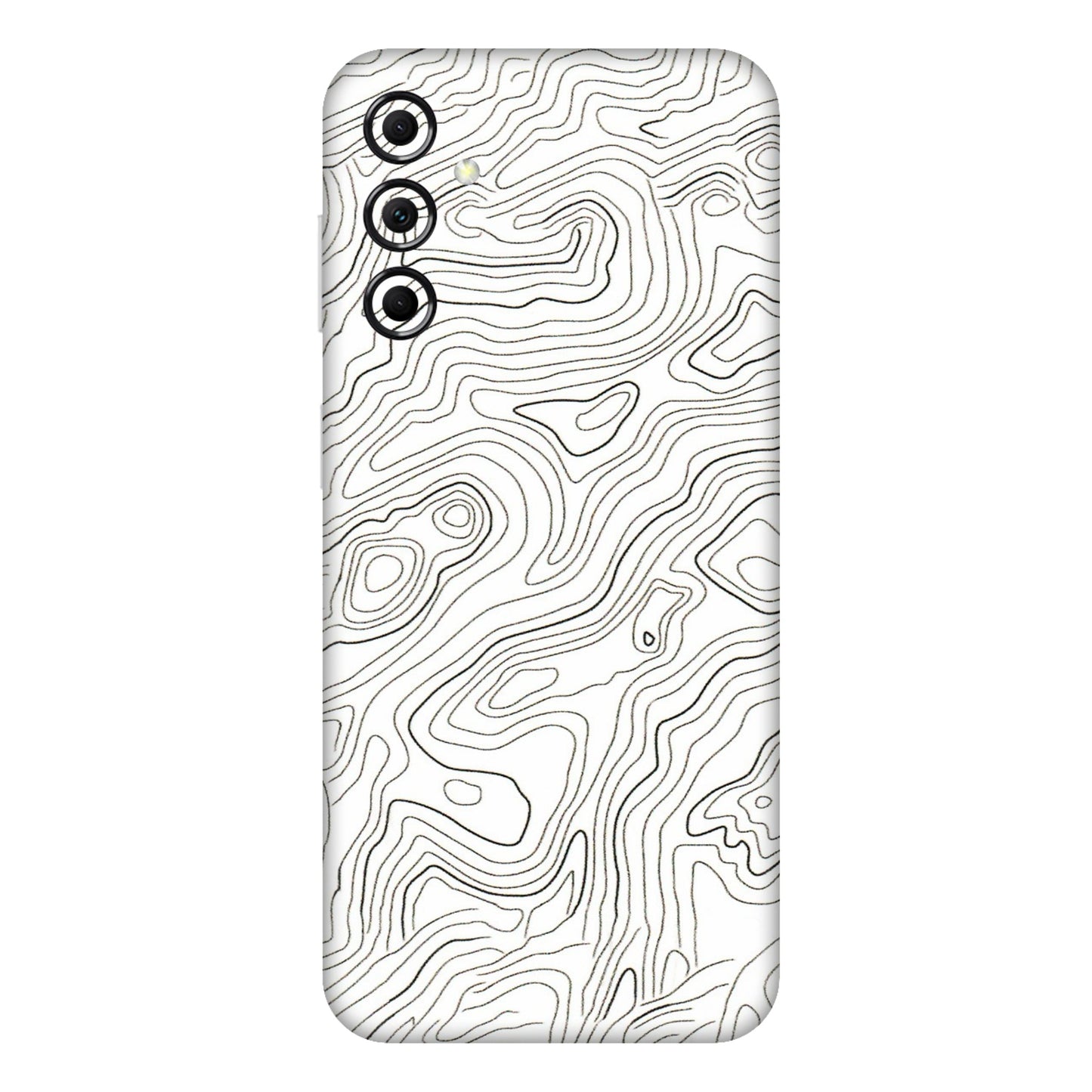 Samsung M/F/Note/Flip and C Phone Skins (All Models) - White Black Swirls - 3D Embossed Finish (L-219) Samsung Galaxy M14 (5G)