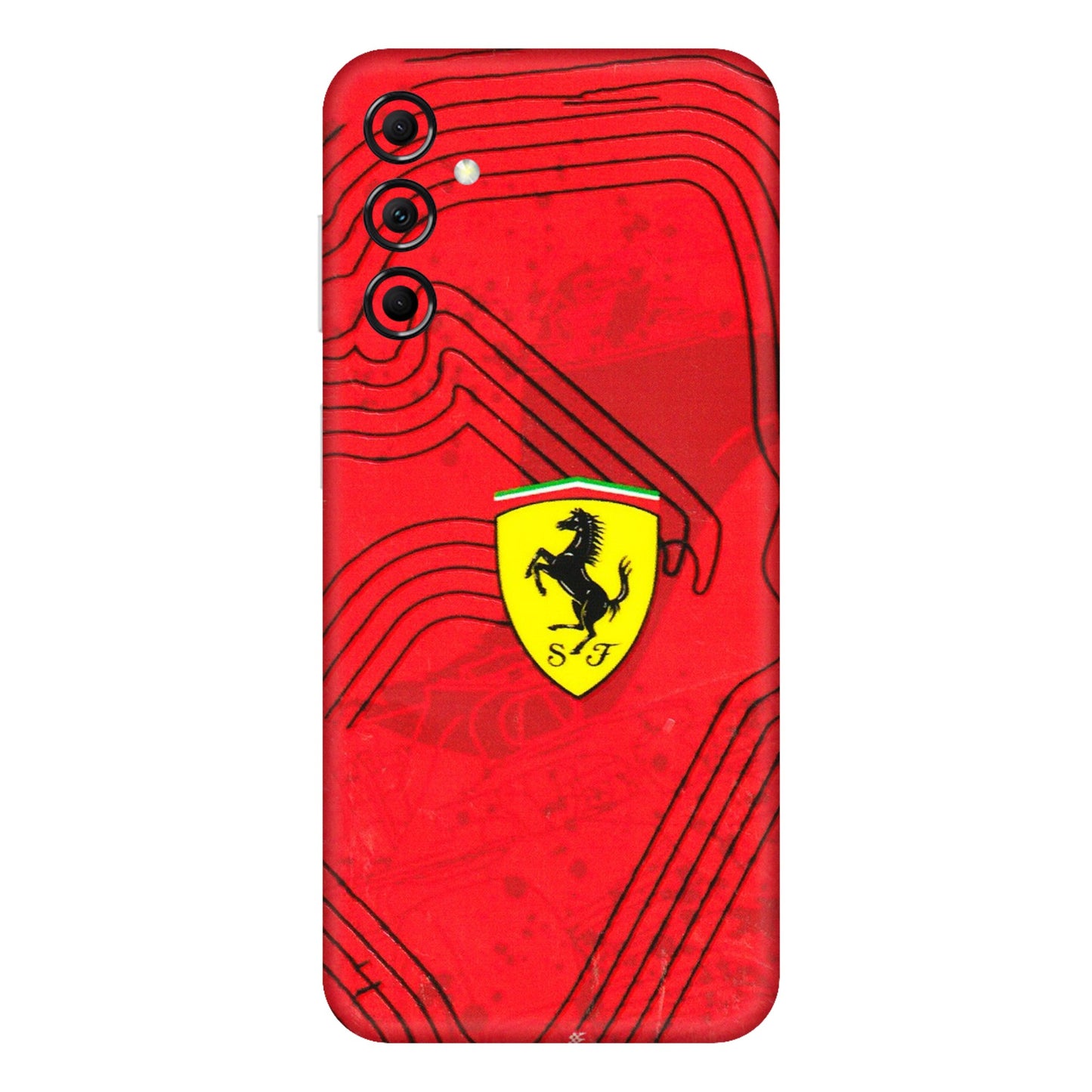 Samsung M/F/Note/Flip and C Phone Skins (All Models) - Red Ferrari Logo Stylish - 3D Embossed Finish (L-238) Samsung Galaxy M14 (5G)