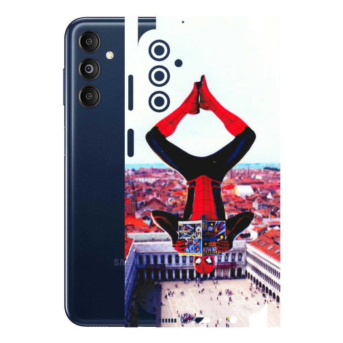 Samsung M/F/Note/Flip and C Phone Skins (All Models) - Spiderman Hanging - 3D Embossed Finish (L-53) Samsung Galaxy M14 (5G)