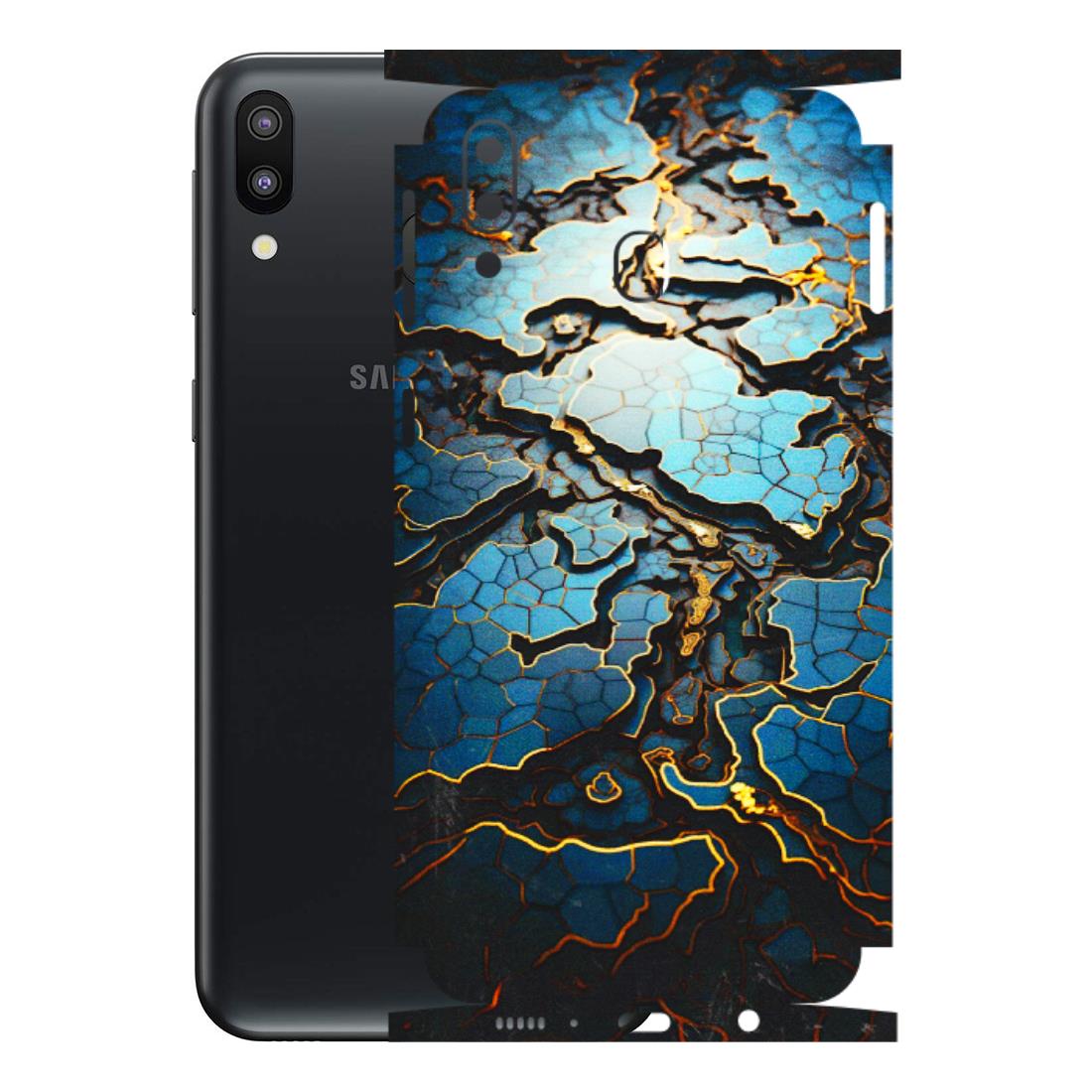 Samsung M/F/Note/Flip and C Phone Skins (All Models) - Blue Gold Abstract - 3D Embossed Finish (L-11) Samsung Galaxy M20