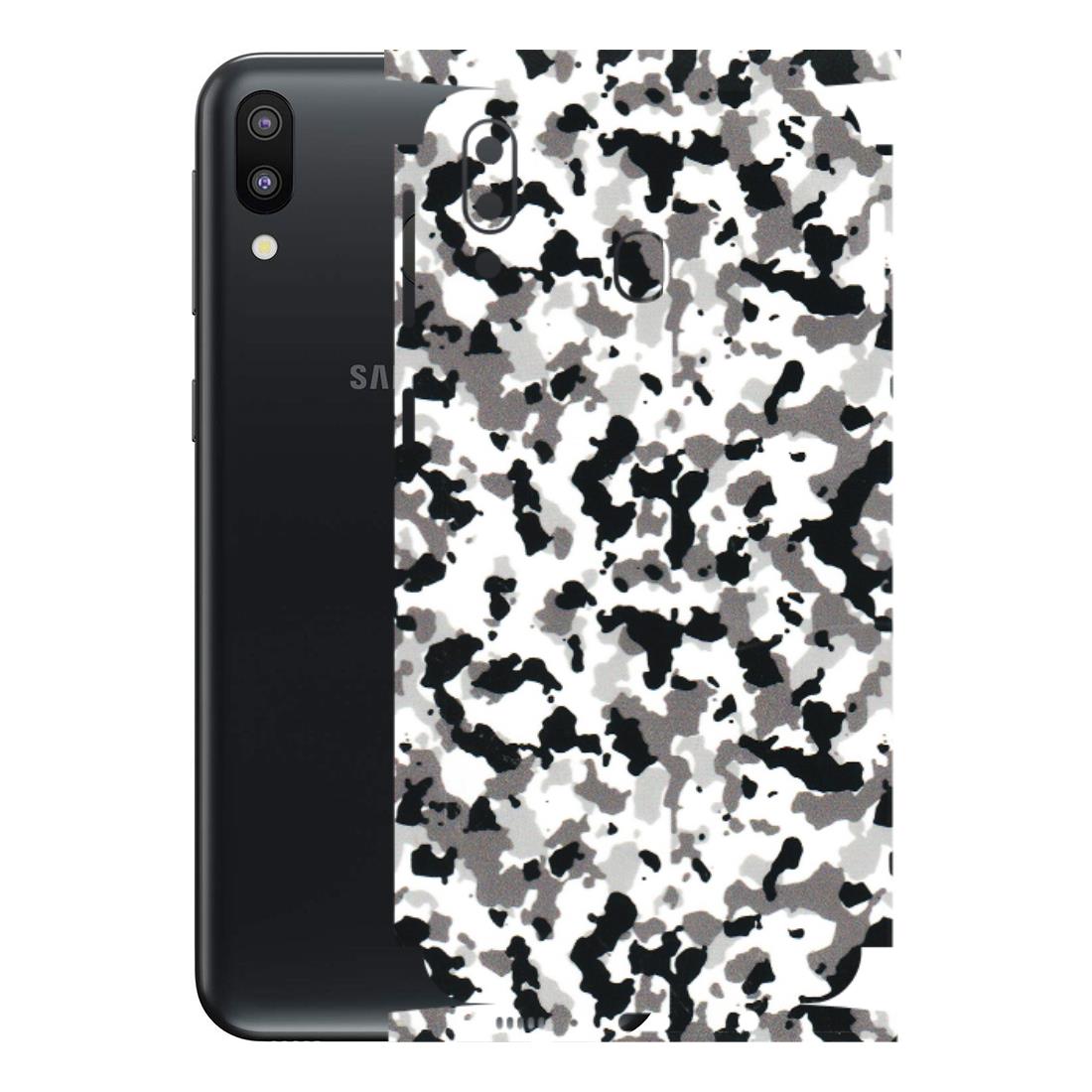 Samsung M/F/Note/Flip and C Phone Skins (All Models) - White Black Camouflage - 3D Embossed Finish (L-18) Samsung Galaxy M20