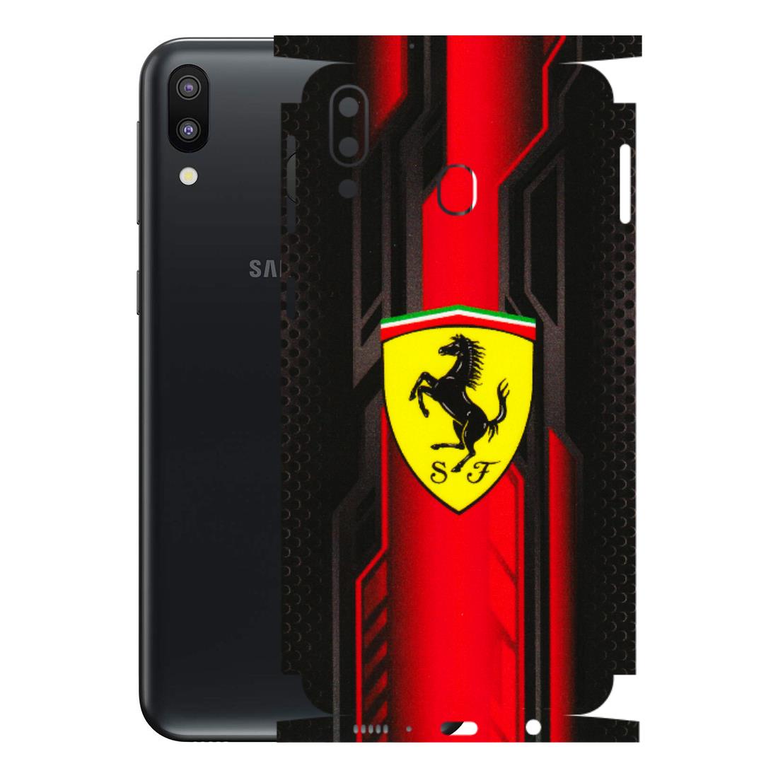 Samsung M/F/Note/Flip and C Phone Skins (All Models) - Black Ferrari Logo - 3D Embossed Finish (L-253) Samsung Galaxy M20