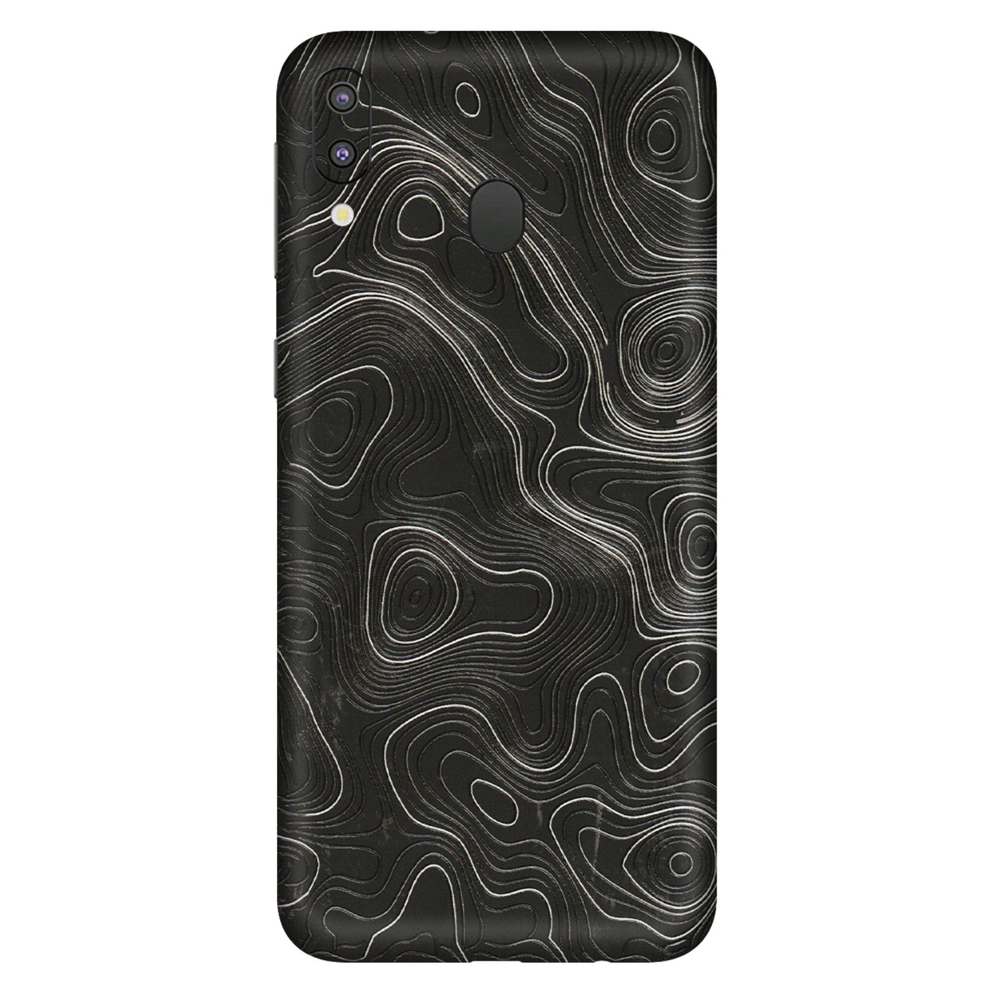 Samsung M/F/Note/Flip and C Phone Skins (All Models) - Abstract White Line Map - 3D Embossed Finish (L-269) Samsung Galaxy M20