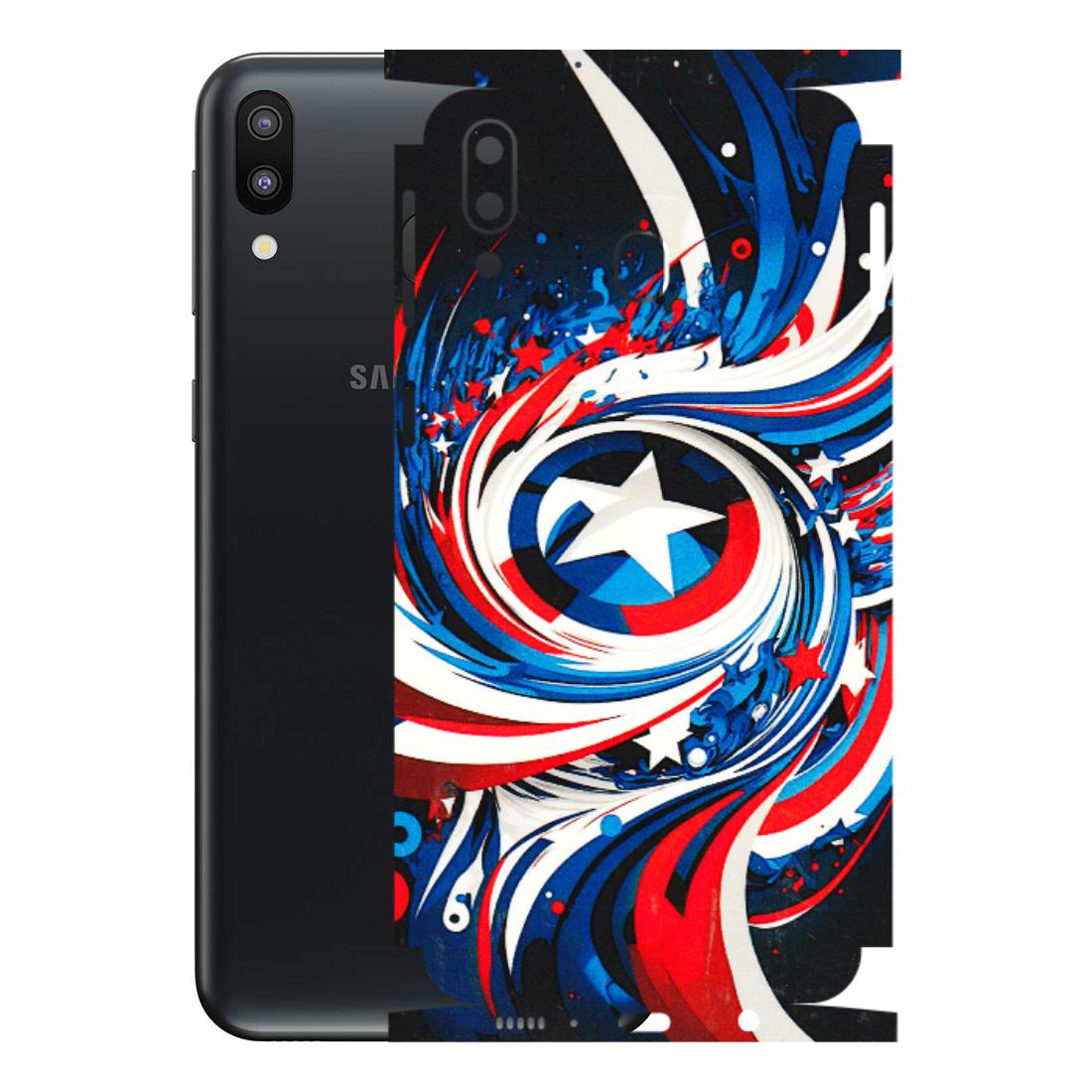 Samsung M/F/Note/Flip and C Phone Skins (All Models) - Captain America Logo - 3D Embossed Finish (L-307) Samsung Galaxy M20