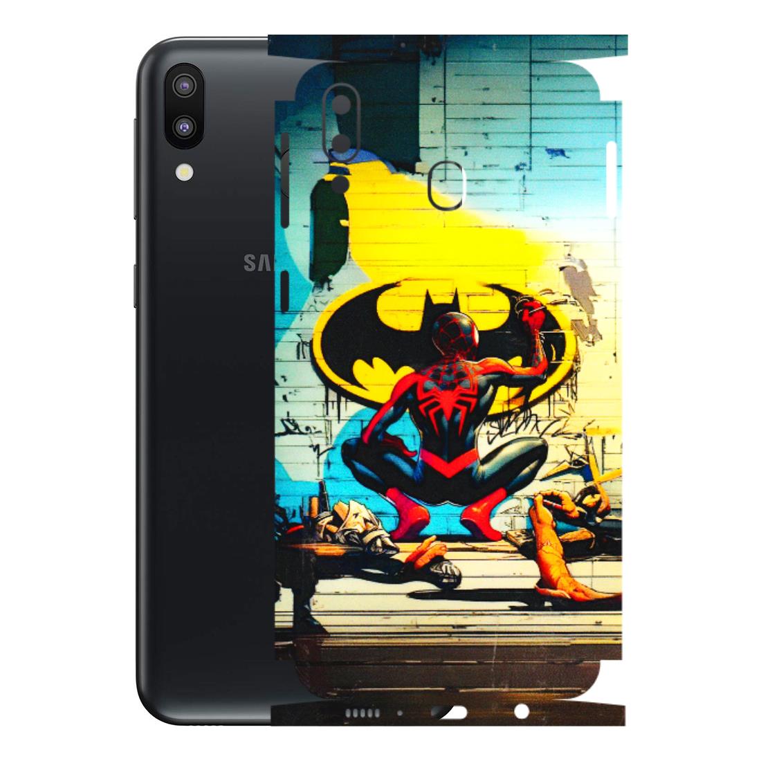Samsung M/F/Note/Flip and C Phone Skins (All Models) - New Spiderman Bat Logo - 3D Embossed Finish (L-309) Samsung Galaxy M20