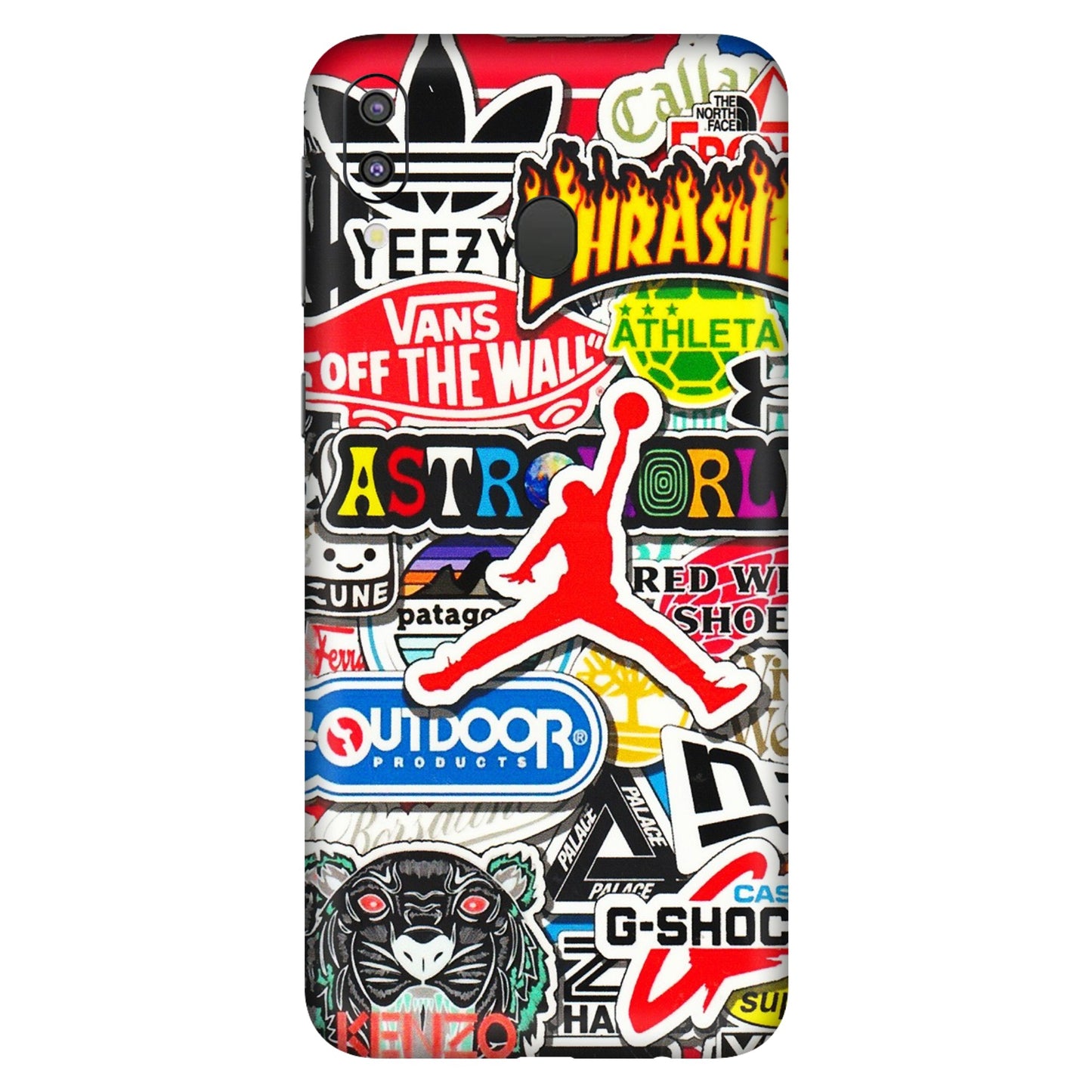 Samsung M/F/Note/Flip and C Phone Skins (All Models) - Multi Brands Sticker Graffiti - 3D Embossed Finish (L-37) Samsung Galaxy M20