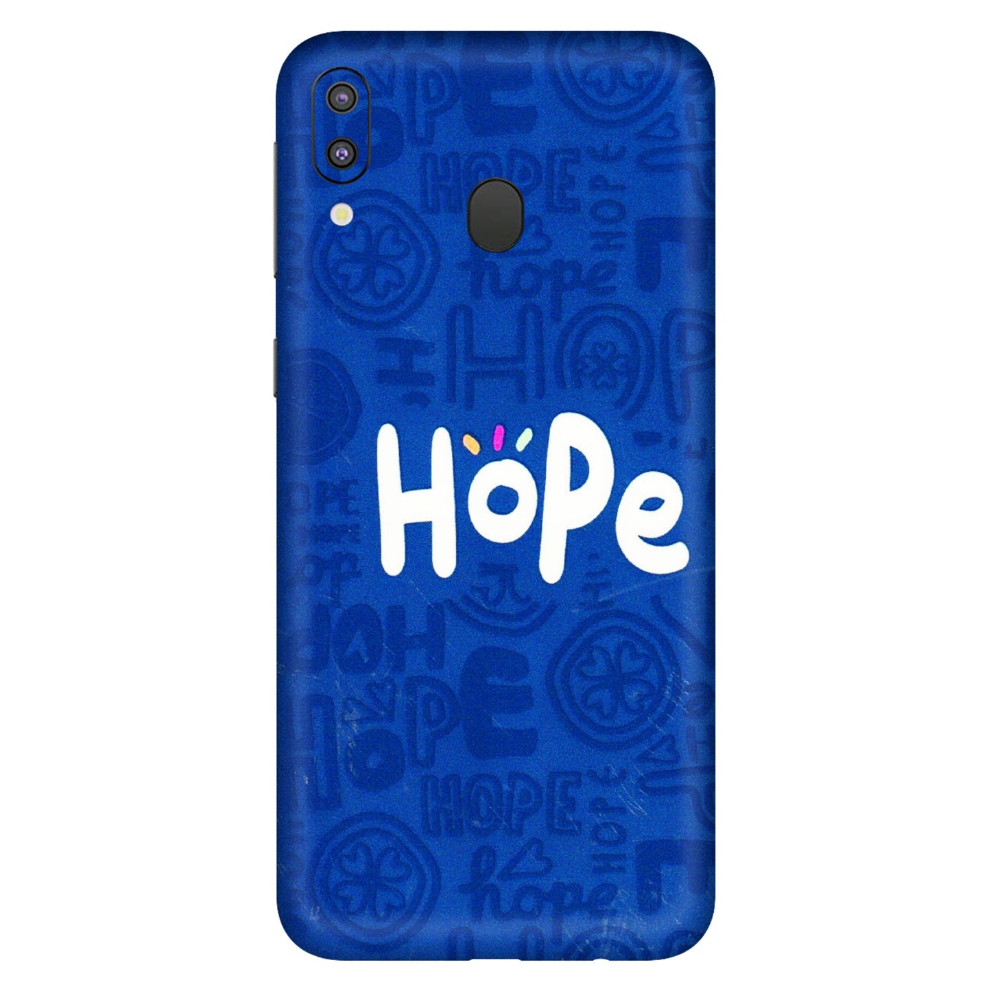 Samsung M/F/Note/Flip and C Phone Skins (All Models) - Hope Doodles Blue - 3D Embossed Finish (L-43) Samsung Galaxy M20