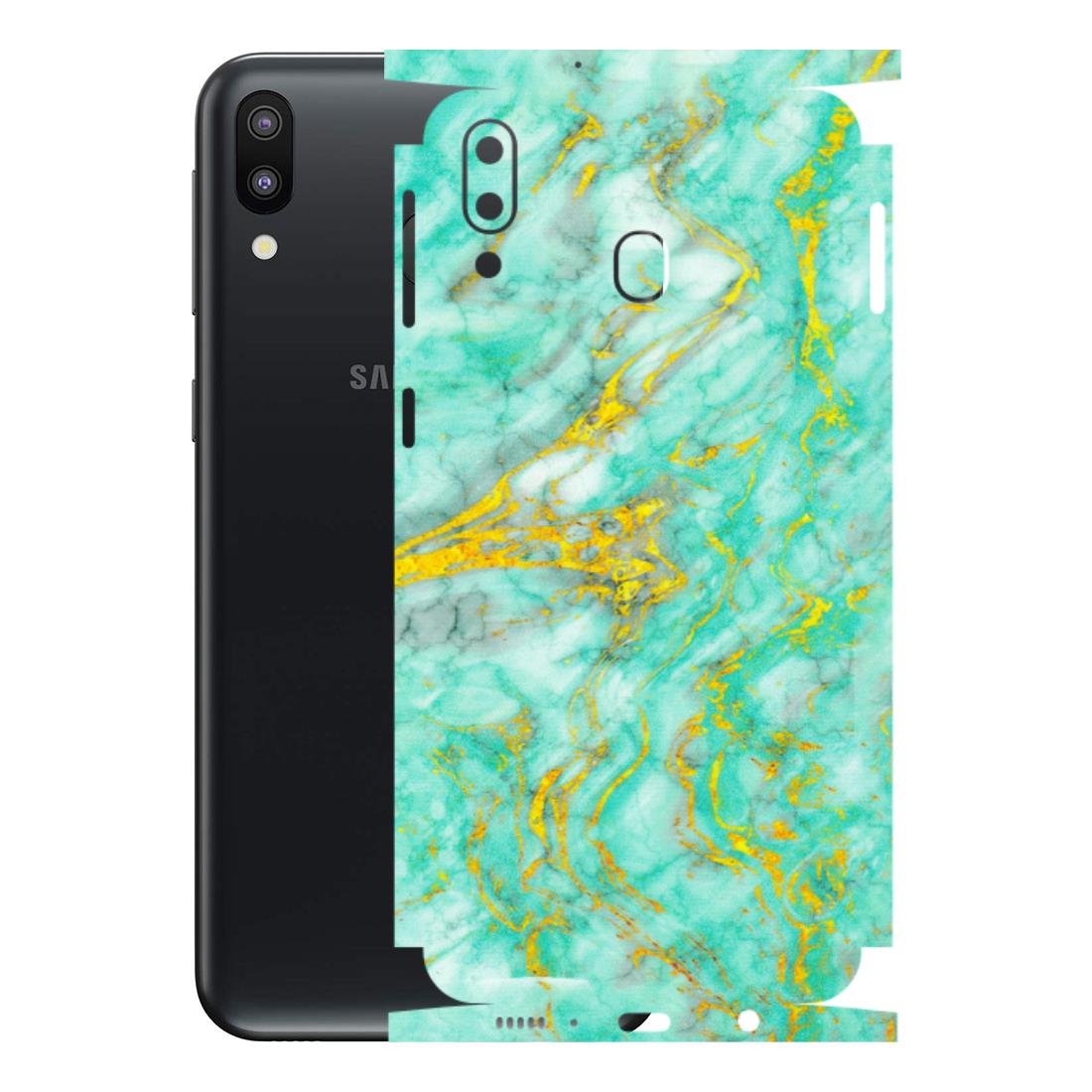 Samsung M/F/Note/Flip and C Phone Skins (All Models) - Green And Gold Marble Feel - Matte Finish (M-16) Samsung Galaxy M20