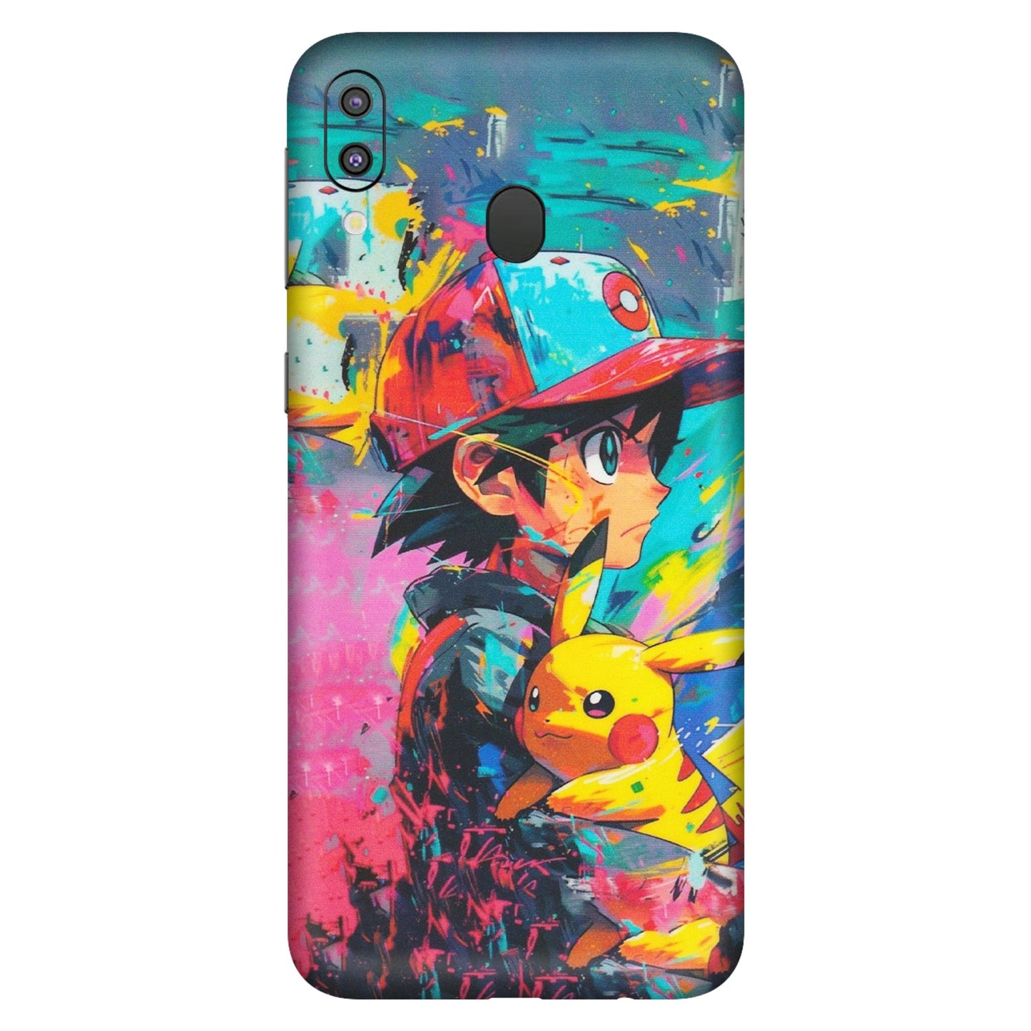 Samsung M/F/Note/Flip and C Phone Skins (All Models) - Ash & Pikachu - Matte Finish (M-26) Samsung Galaxy M20