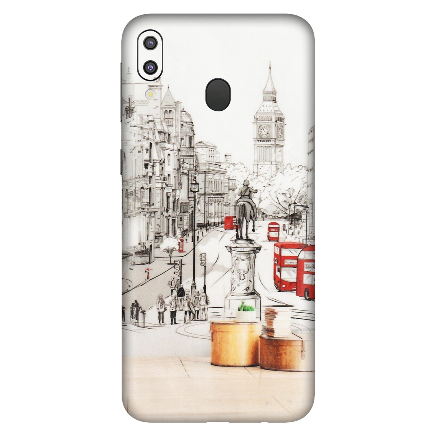 Samsung M/F/Note/Flip and C Phone Skins (All Models) - London Street - Transparent Finish (T-02) Samsung Galaxy M20