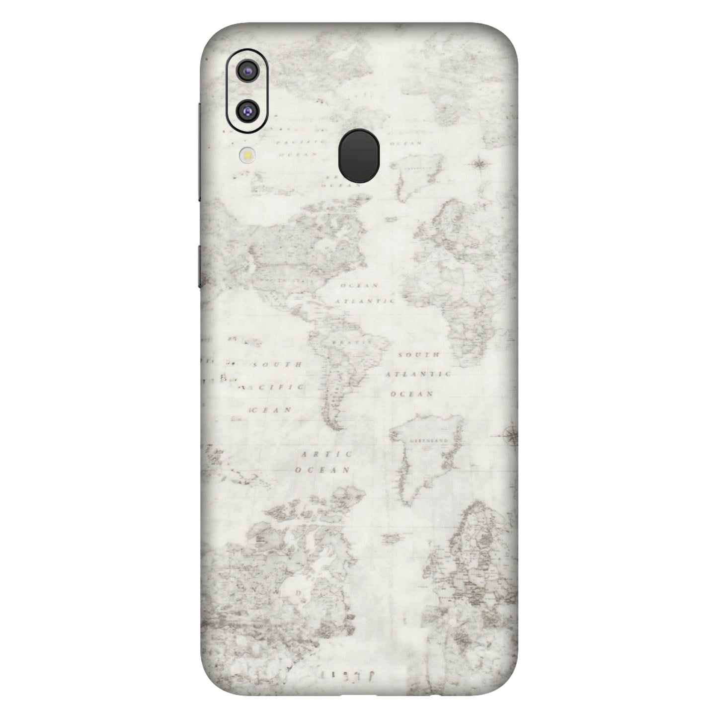 Samsung M/F/Note/Flip and C Phone Skins (All Models) - World Travel Map - Transparent Finish (T-04) Samsung Galaxy M20
