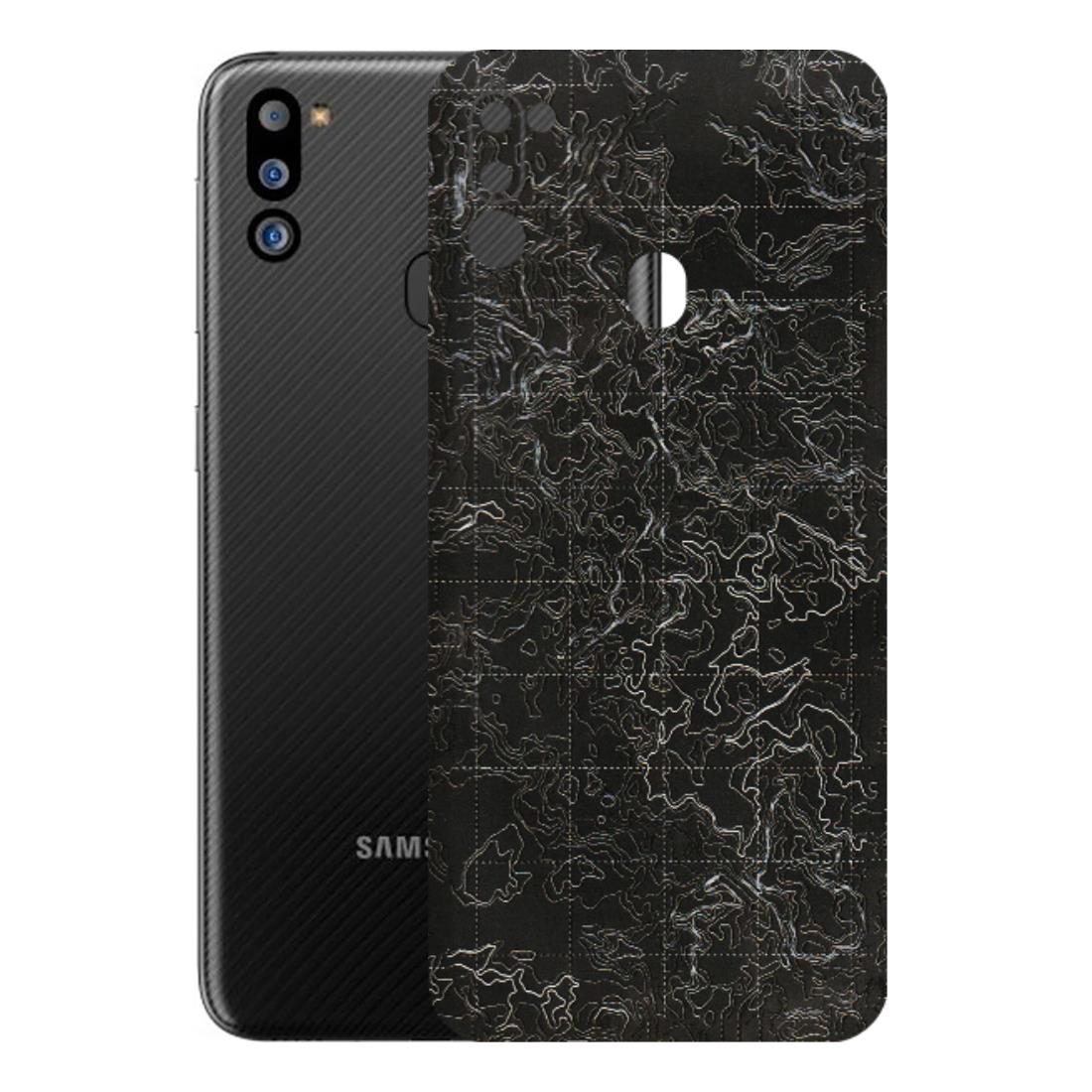 Samsung M/F/Note/Flip and C Phone Skins (All Models) - Black map Texture - 3D Embossed Finish (L-201) Samsung Galaxy M21 2021