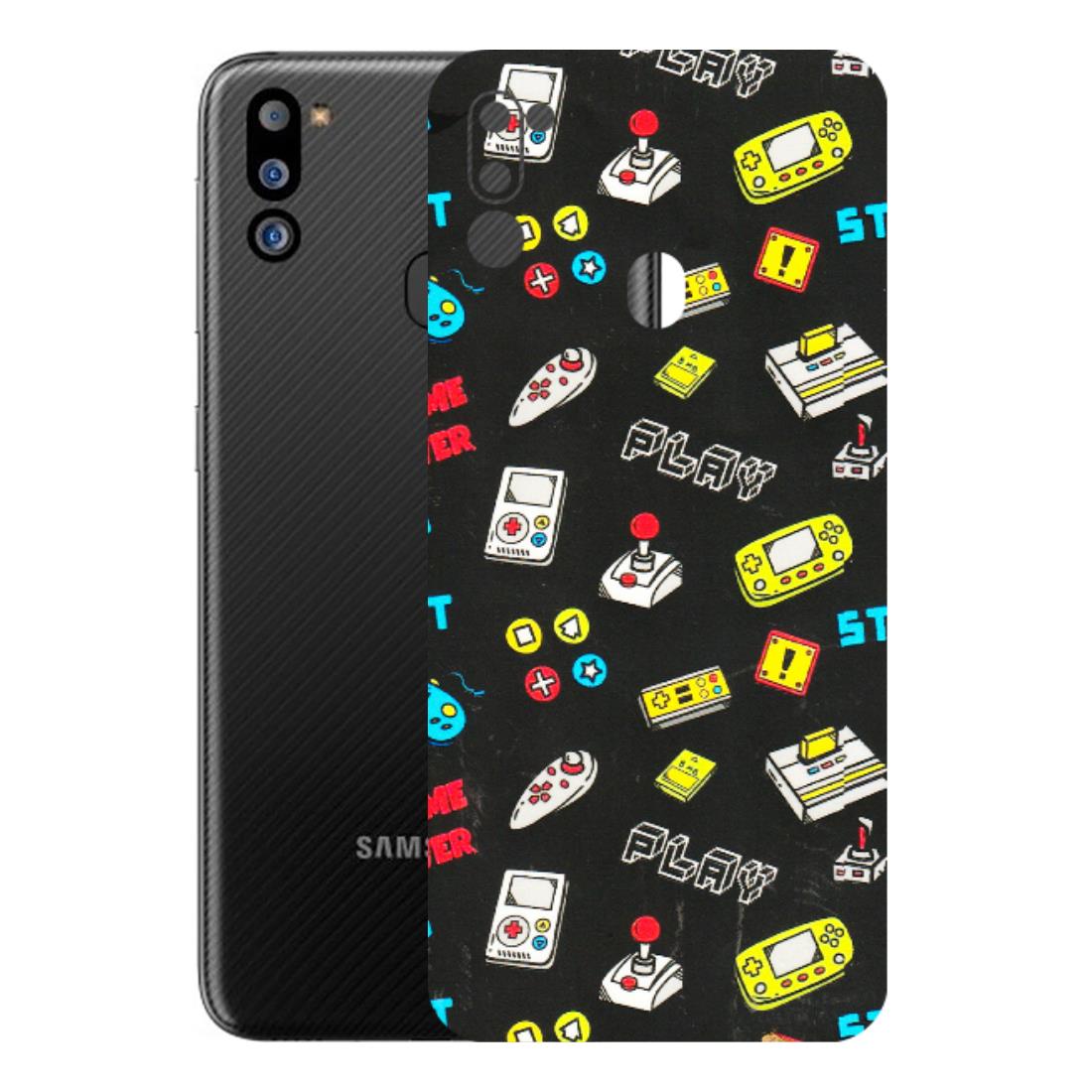 Samsung M/F/Note/Flip and C Phone Skins (All Models) - Gaming Doodles - 3D Embossed Finish (L-224) Samsung Galaxy M21 2021