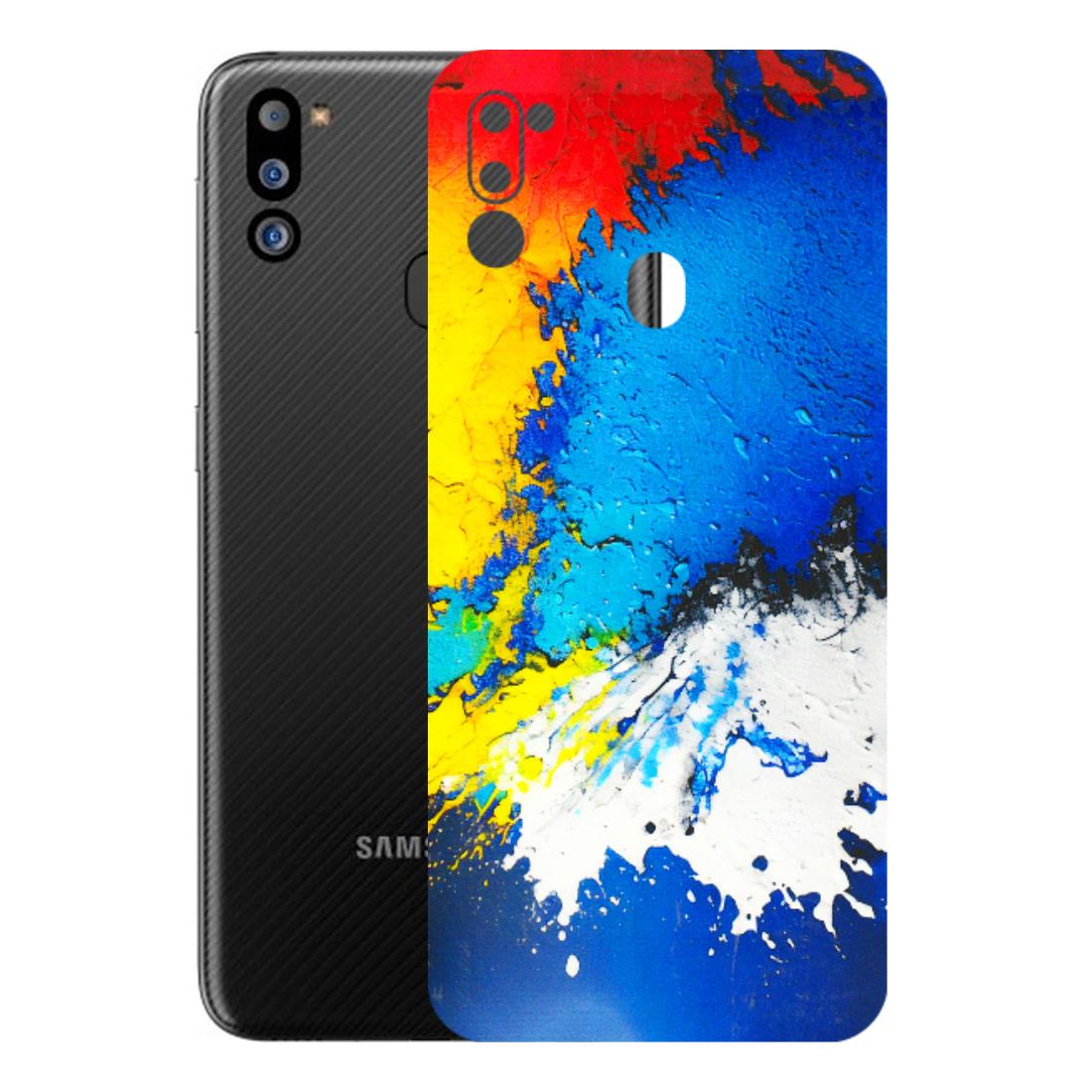 Samsung M/F/Note/Flip and C Phone Skins (All Models) - Acrylic Paint Spill - 3D Embossed Finish (L-229) Samsung Galaxy M21 2021