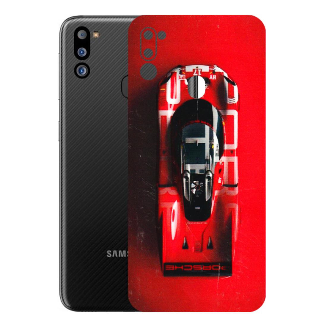 Samsung M/F/Note/Flip and C Phone Skins (All Models) - Red Porsche Car Logo - 3D Embossed Finish (L-315) Samsung Galaxy M21 2021