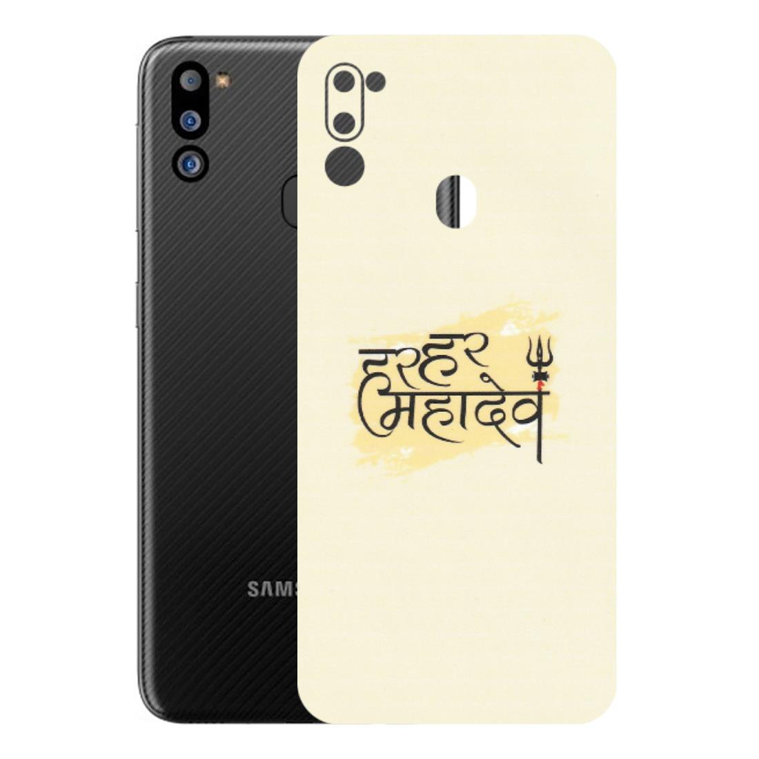 Samsung M/F/Note/Flip and C Phone Skins (All Models) - Har Har Mahadev - Matte Finish (M-10) Samsung Galaxy M21 2021