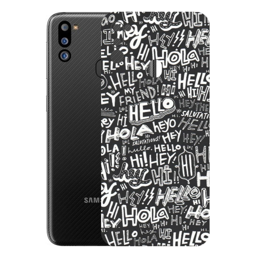 Samsung M/F/Note/Flip and C Phone Skins (All Models) - Hi Hello Doodles - Matte Finish (M-25) Samsung Galaxy M21 2021