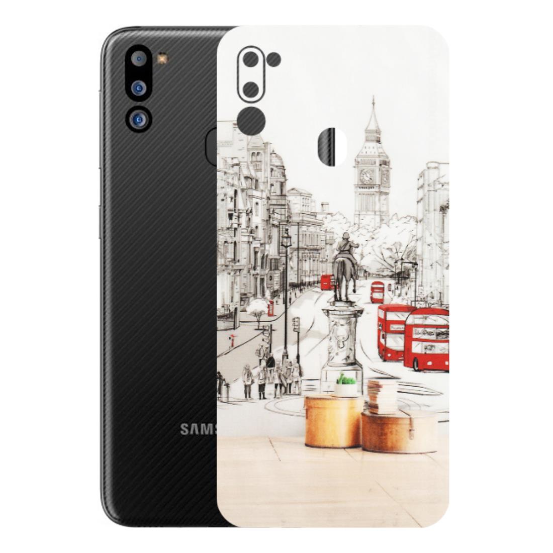 Samsung M/F/Note/Flip and C Phone Skins (All Models) - London Street - Transparent Finish (T-02) Samsung Galaxy M21 2021