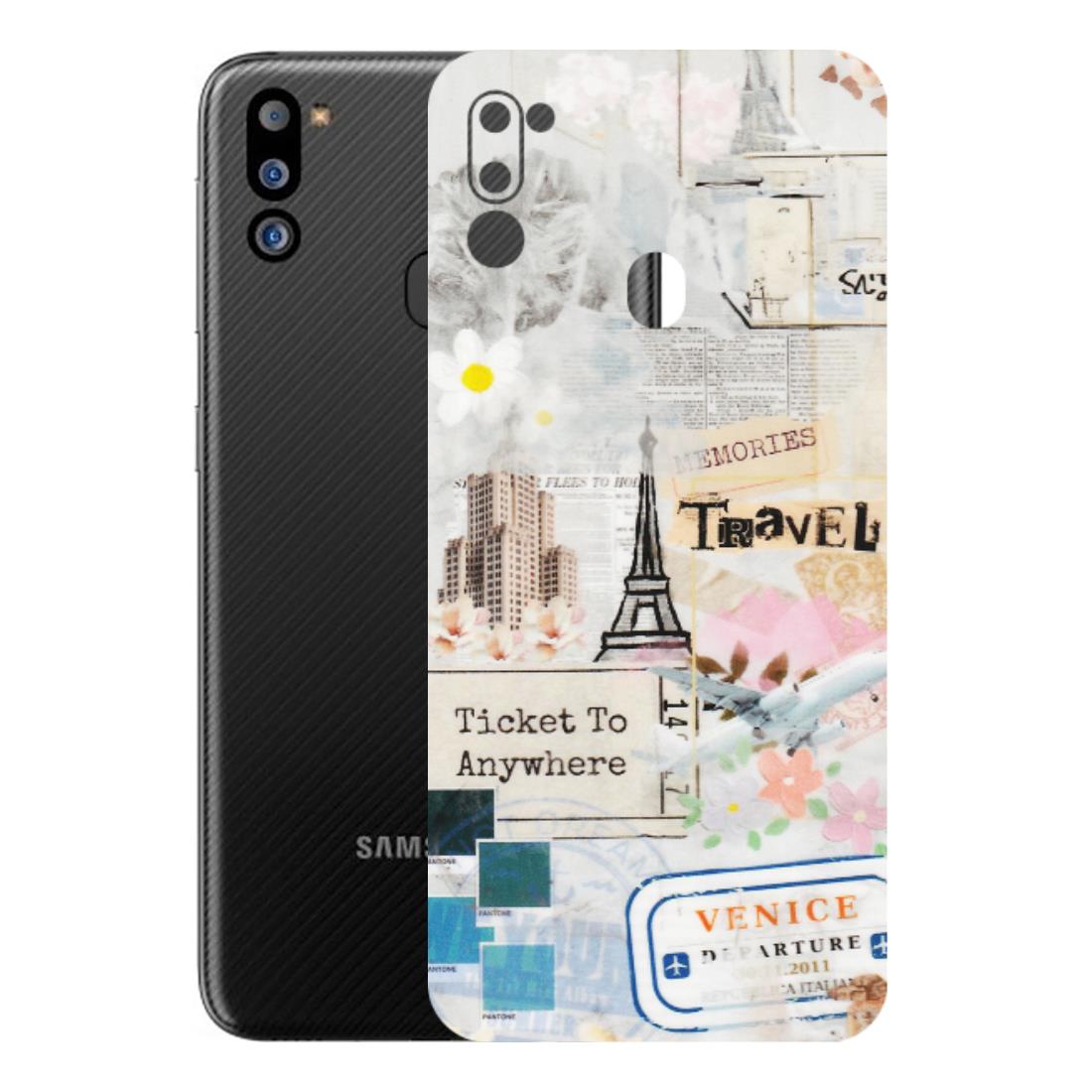 Samsung M/F/Note/Flip and C Phone Skins (All Models) - Travel Memories - Transparent Finish (T-09) Samsung Galaxy M21 2021