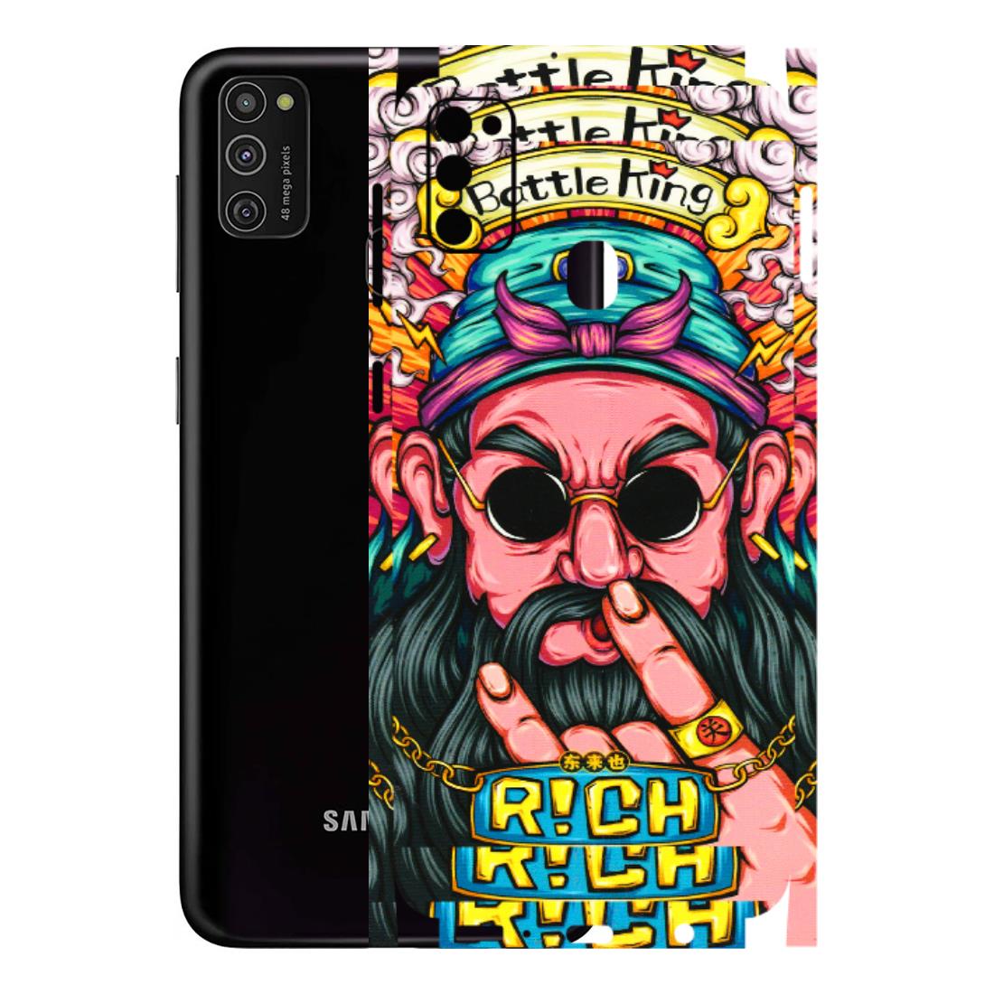 Samsung M/F/Note/Flip and C Phone Skins (All Models) - Battle King Dude Face - 3D Embossed Finish (L-178) Samsung Galaxy M21