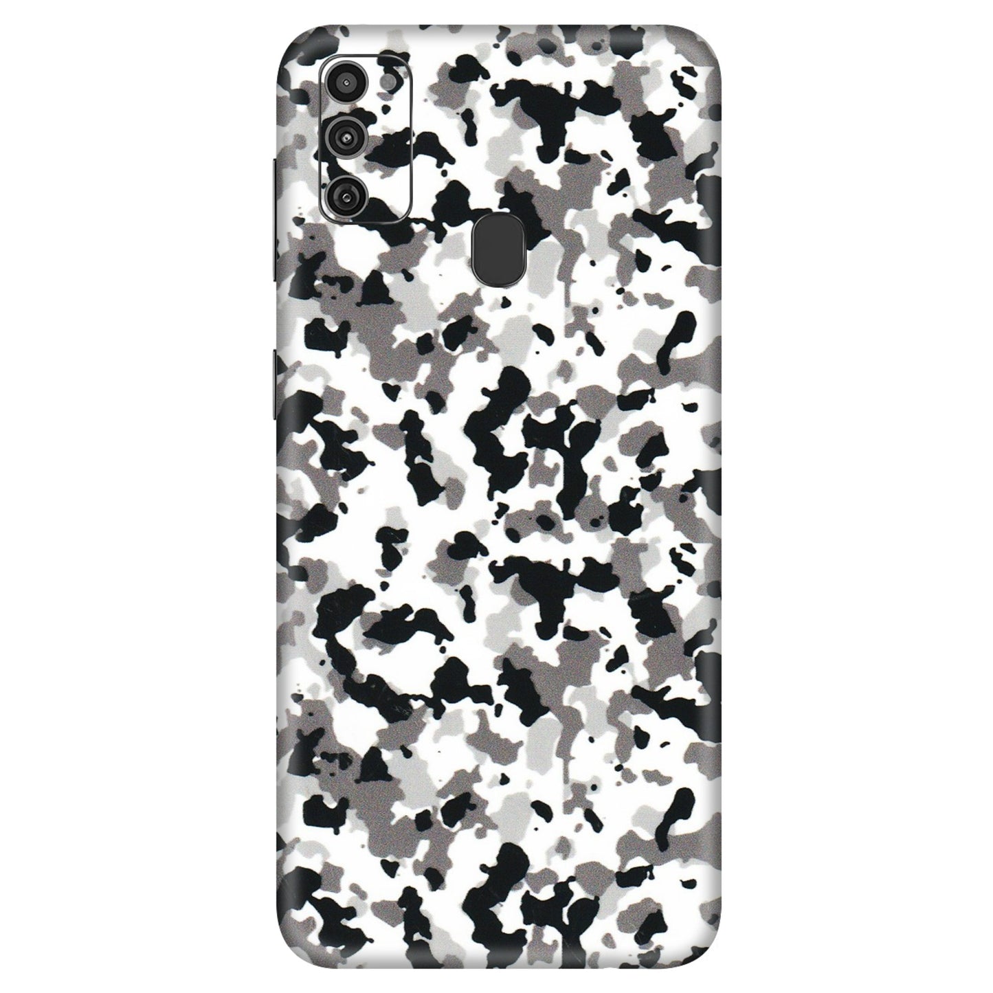 Samsung M/F/Note/Flip and C Phone Skins (All Models) - White Black Camouflage - 3D Embossed Finish (L-18) Samsung Galaxy M21
