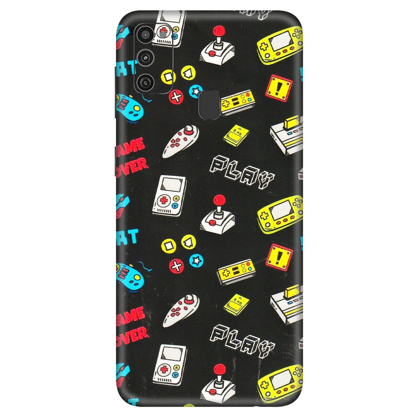 Samsung M/F/Note/Flip and C Phone Skins (All Models) - Gaming Doodles - 3D Embossed Finish (L-224) Samsung Galaxy M21