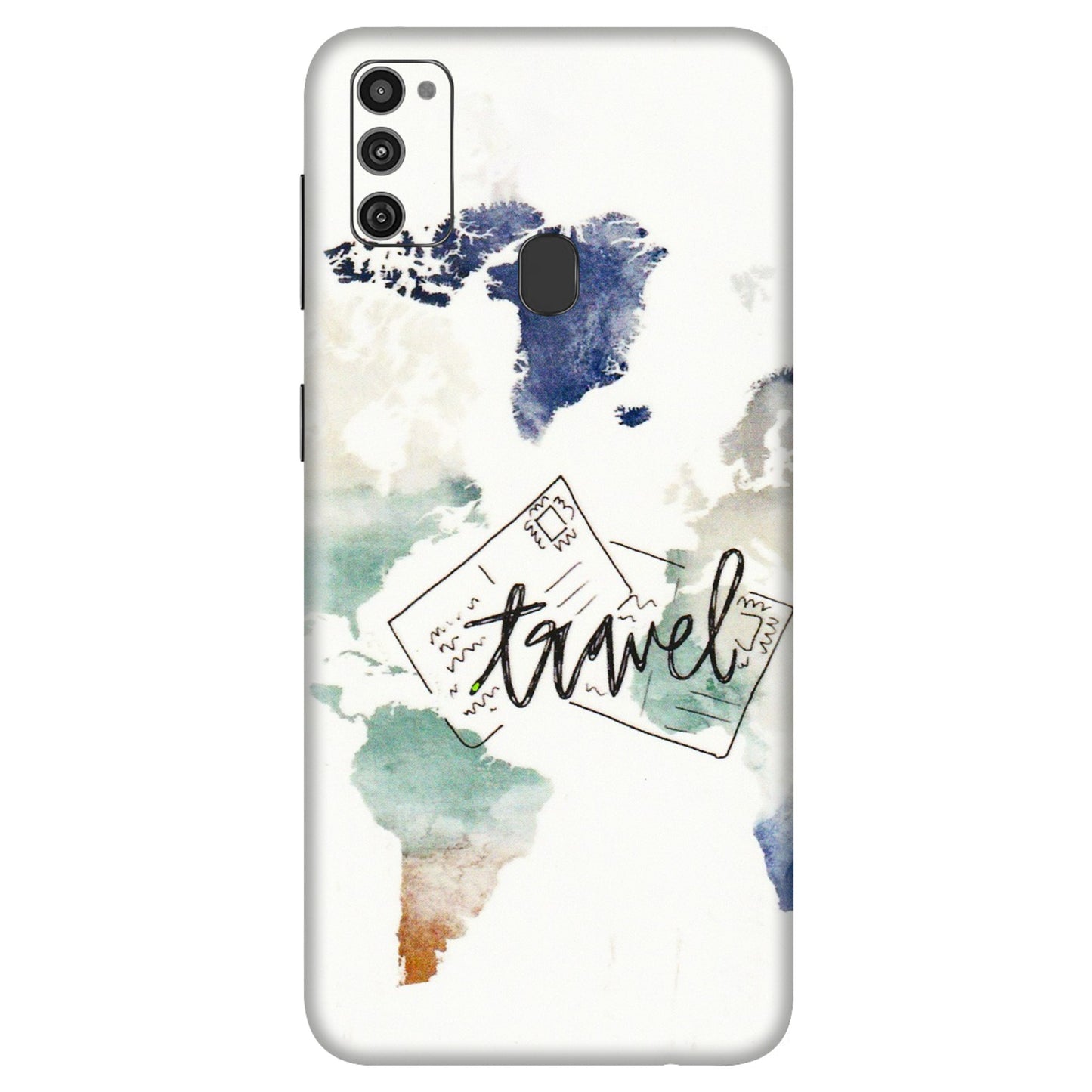 Samsung M/F/Note/Flip and C Phone Skins (All Models) - Travel The World - 3D Embossed Finish (L-232) Samsung Galaxy M21