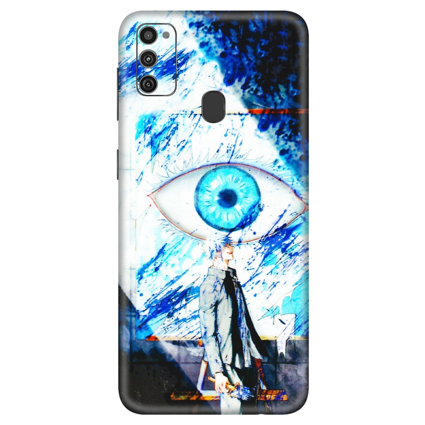 Samsung M/F/Note/Flip and C Phone Skins (All Models) - Gojo Satoru evil eye - 3D Embossed Finish (L-239) Samsung Galaxy M21
