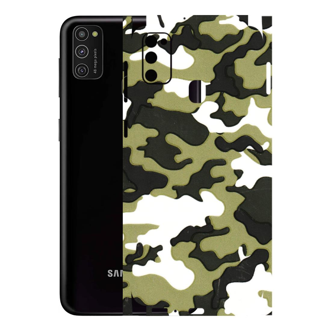 Samsung M/F/Note/Flip and C Phone Skins (All Models) - Camouflages White And Green - 3D Embossed Finish (L-243) Samsung Galaxy M21